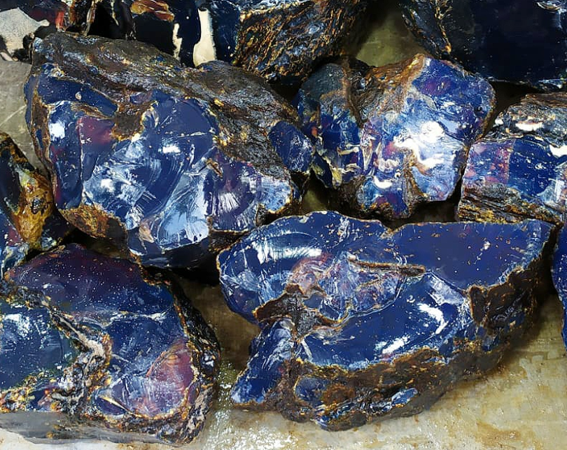 Raw Blue Amber Specimens