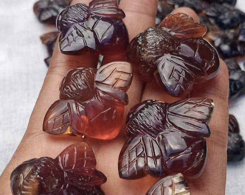 Blue Amber Carvings