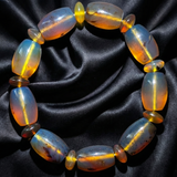 Rare Blue Amber Bracelet — Blue Sheen in White Light, Calming Energy