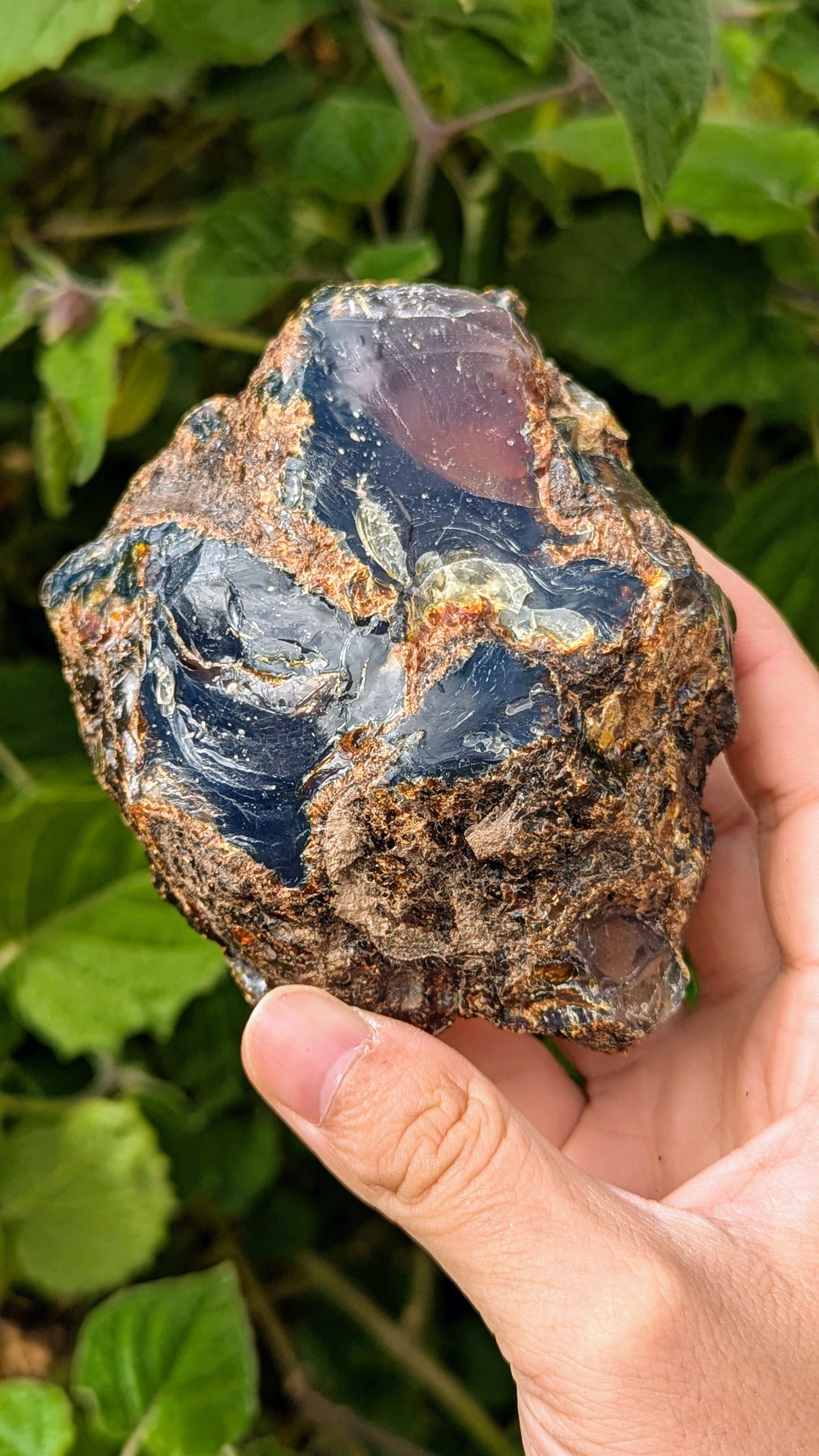 Raw Blue Amber Specimen 299 grams – Unpolished Bark-Skin Exterior - Natural Amber, Gift, Altar and collection