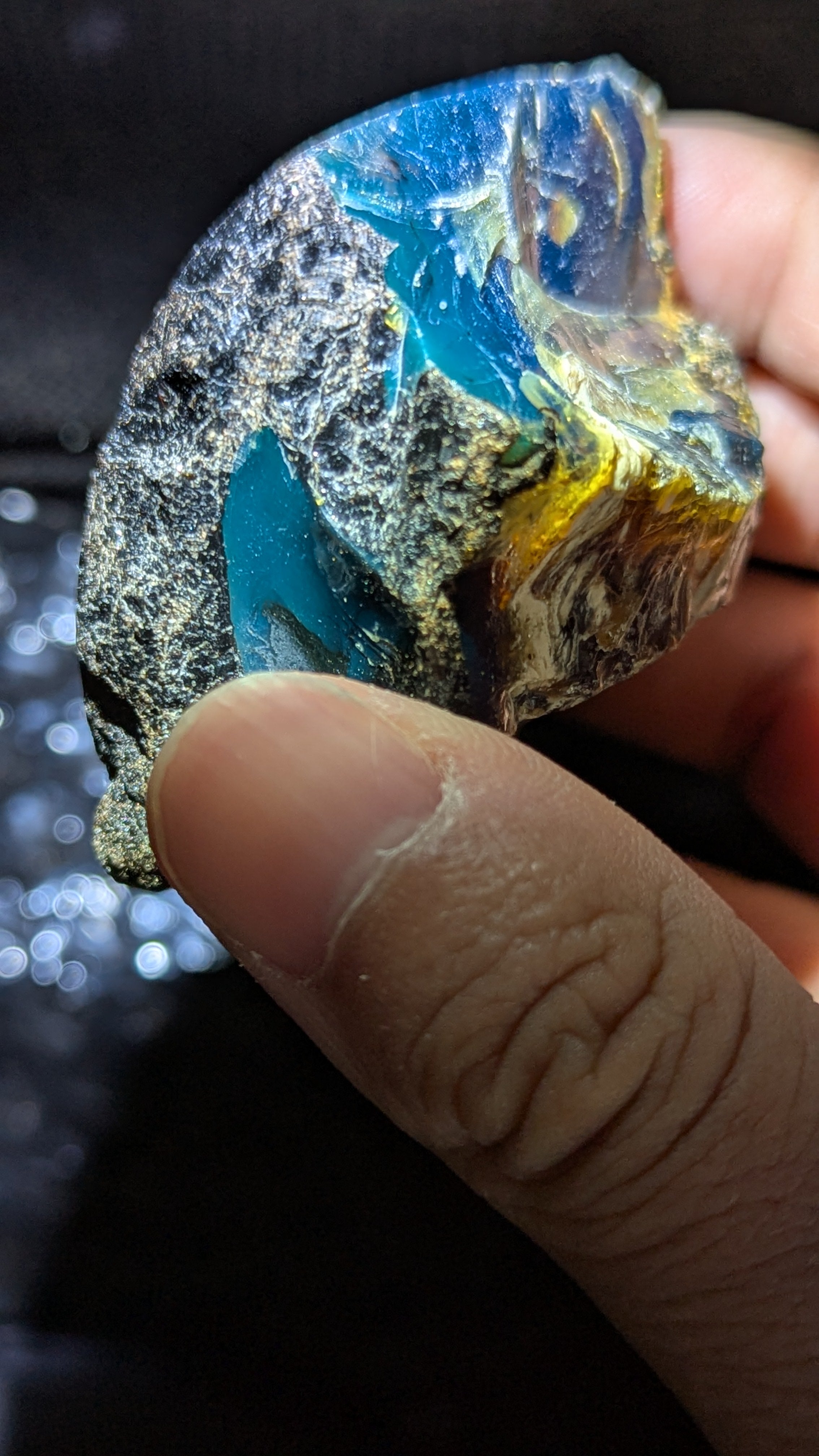 Rare Blue Amber Specimen (52 grams) - Excellent Grade +AAA - Natural Blue Amber - Amber Specimen - Natural Amber Stone - UV Reactive