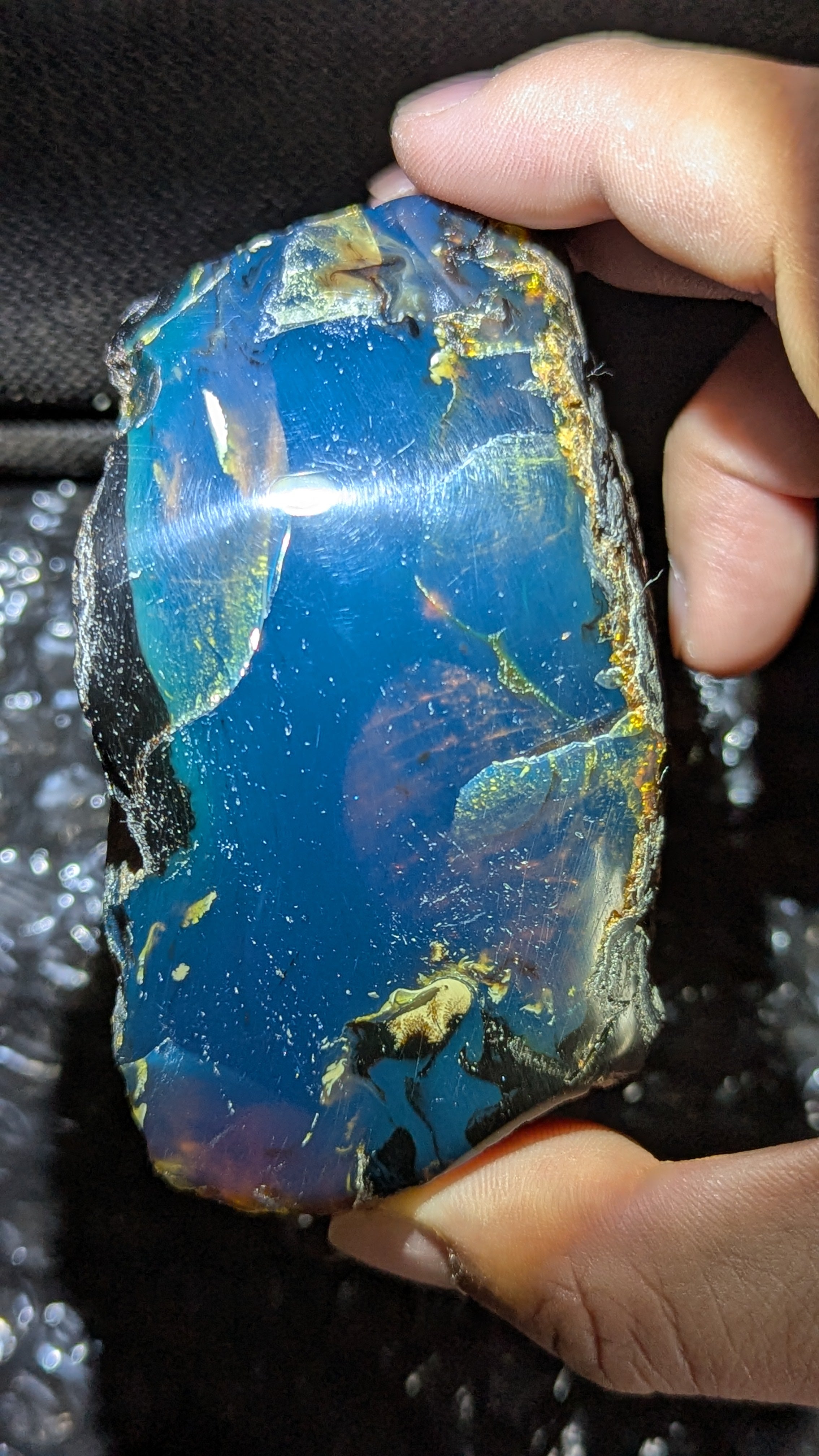 Rare Blue Amber Specimen (86 grams) - Excellent Grade +AAA - Natural Blue Amber - Amber Specimen - Natural Amber Stone - UV Reactive