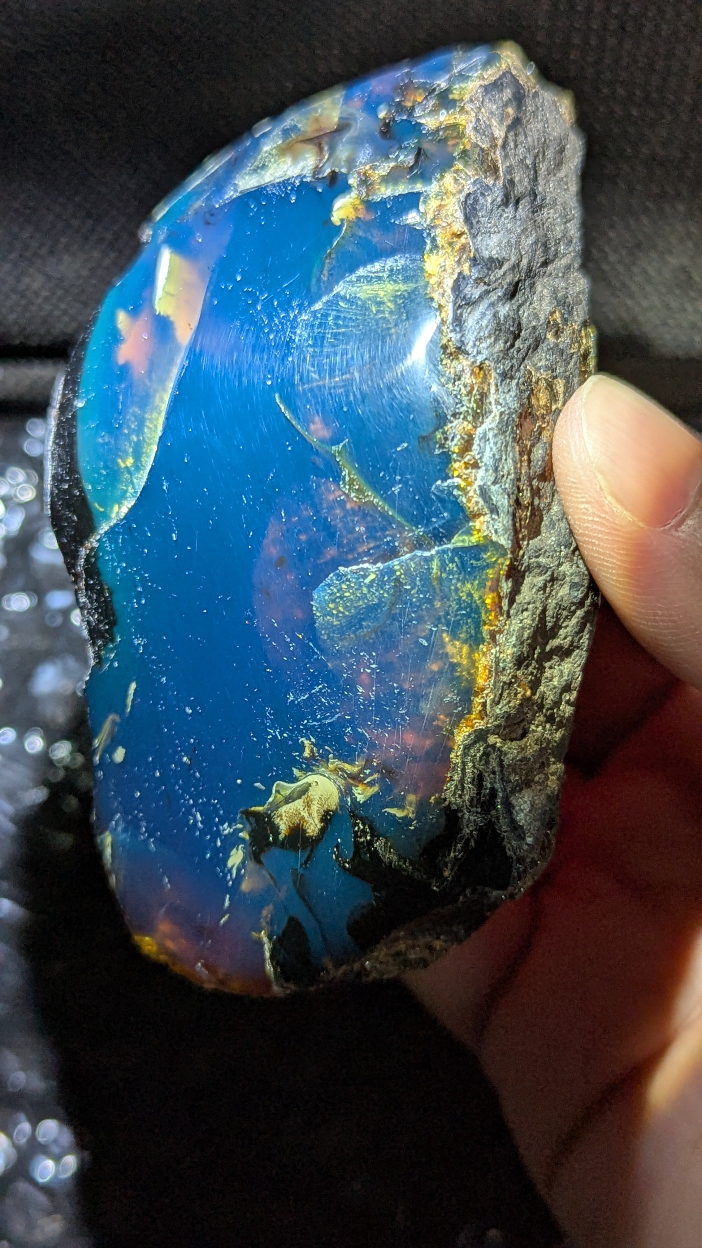Rare Blue Amber Specimen (86 grams) - Excellent Grade +AAA - Natural Blue Amber - Amber Specimen - Natural Amber Stone - UV Reactive