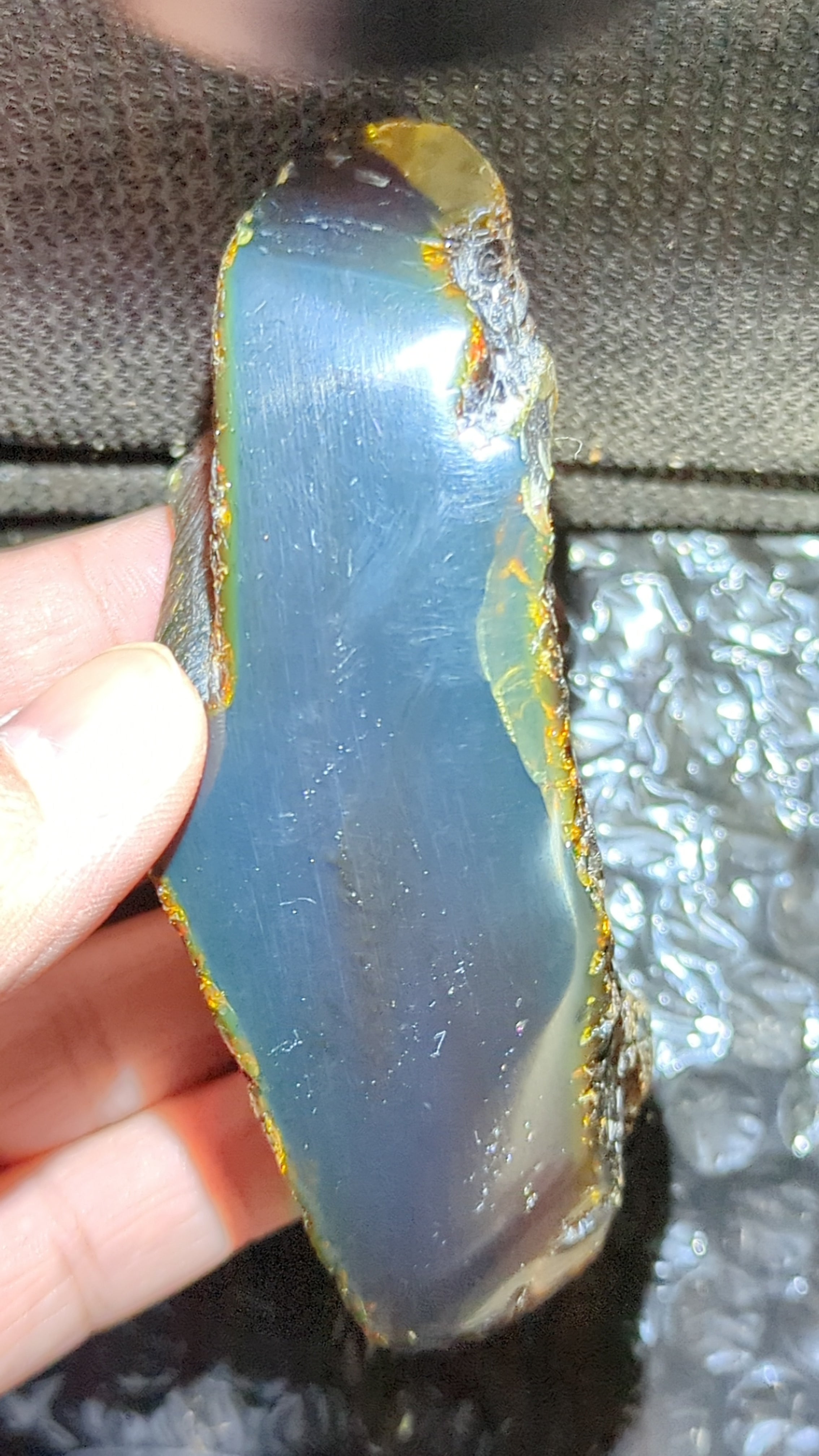 Large Rare Blue Amber Specimen (80 grams) - Excellent Grade +AAA - Natural Blue Amber - Amber Specimen - Natural Amber Stone - UV Reactive