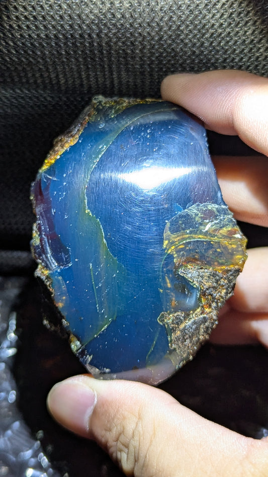 Beautiful Blue Amber Specimen (65 grams) - Excellent Grade +AAA - Natural Blue Amber - Amber Specimen - Natural Amber Stone - UV Reactive