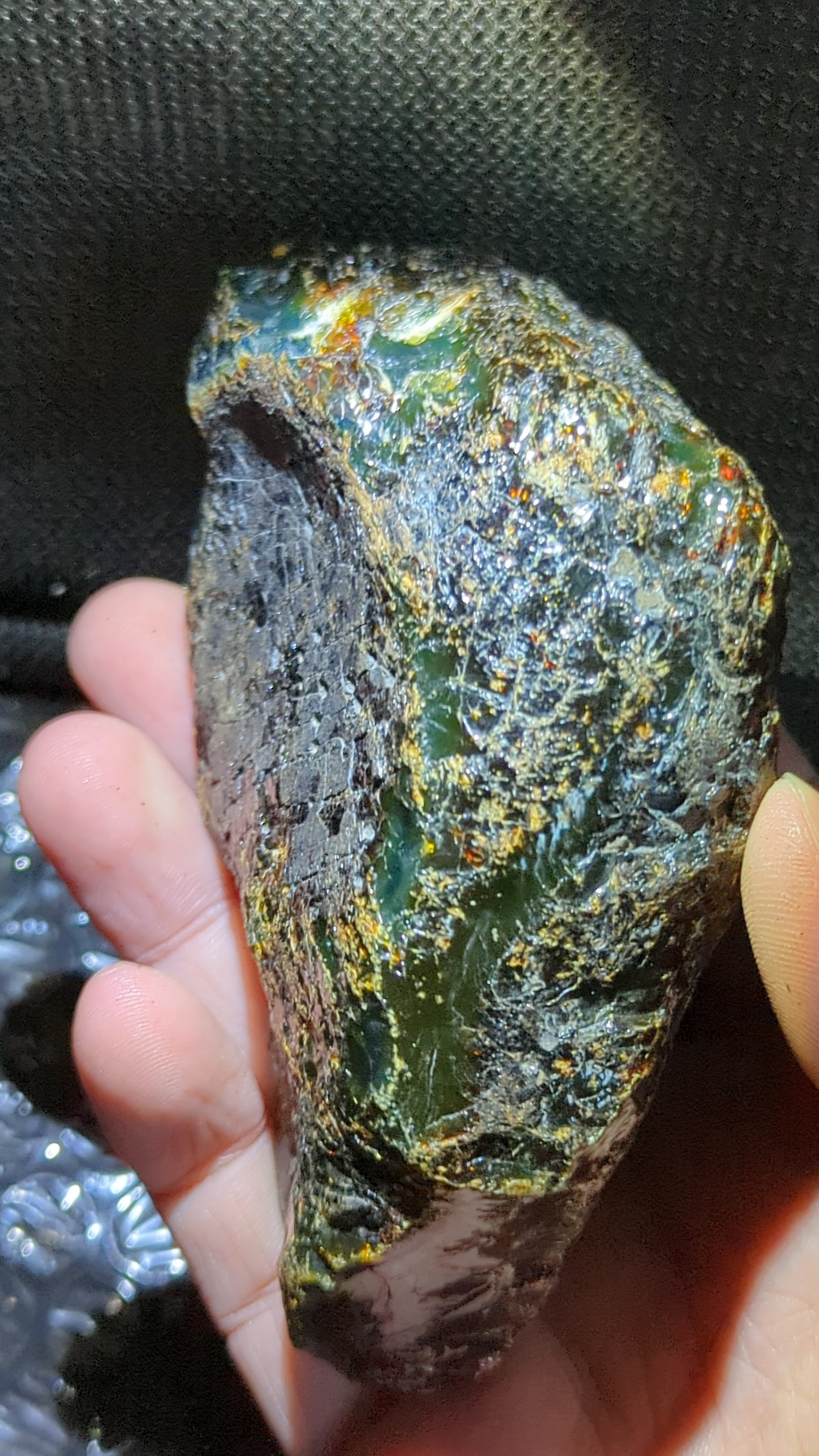 Rare Blue Amber Specimen (126 grams) - Beautiful Inclusions - Natural Blue Amber - Amber Specimen - Natural Amber Stone - UV Reactive