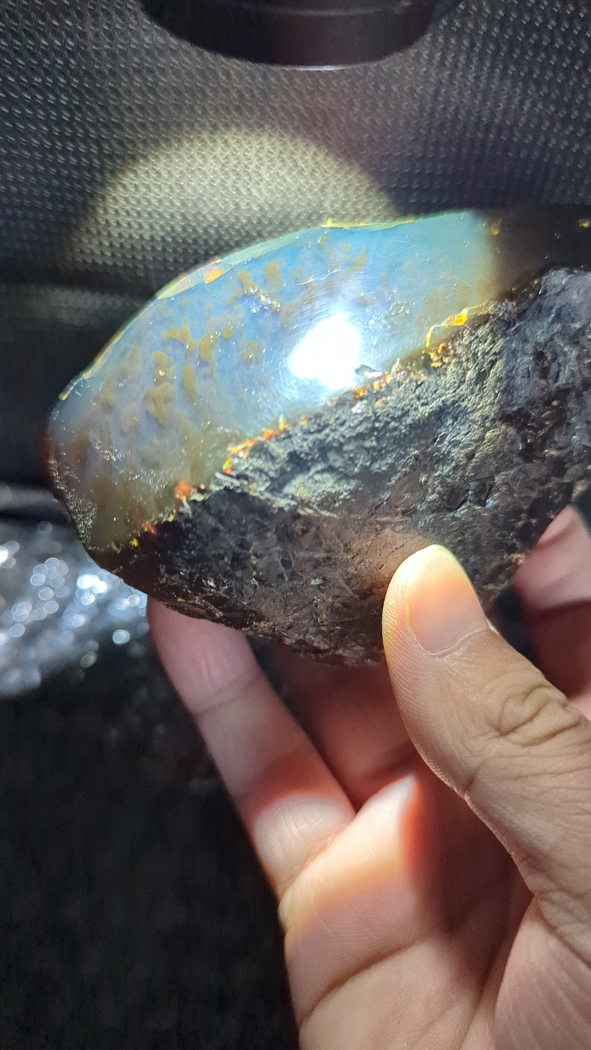 Rare Blue Amber Specimen (126 grams) - Beautiful Inclusions - Natural Blue Amber - Amber Specimen - Natural Amber Stone - UV Reactive