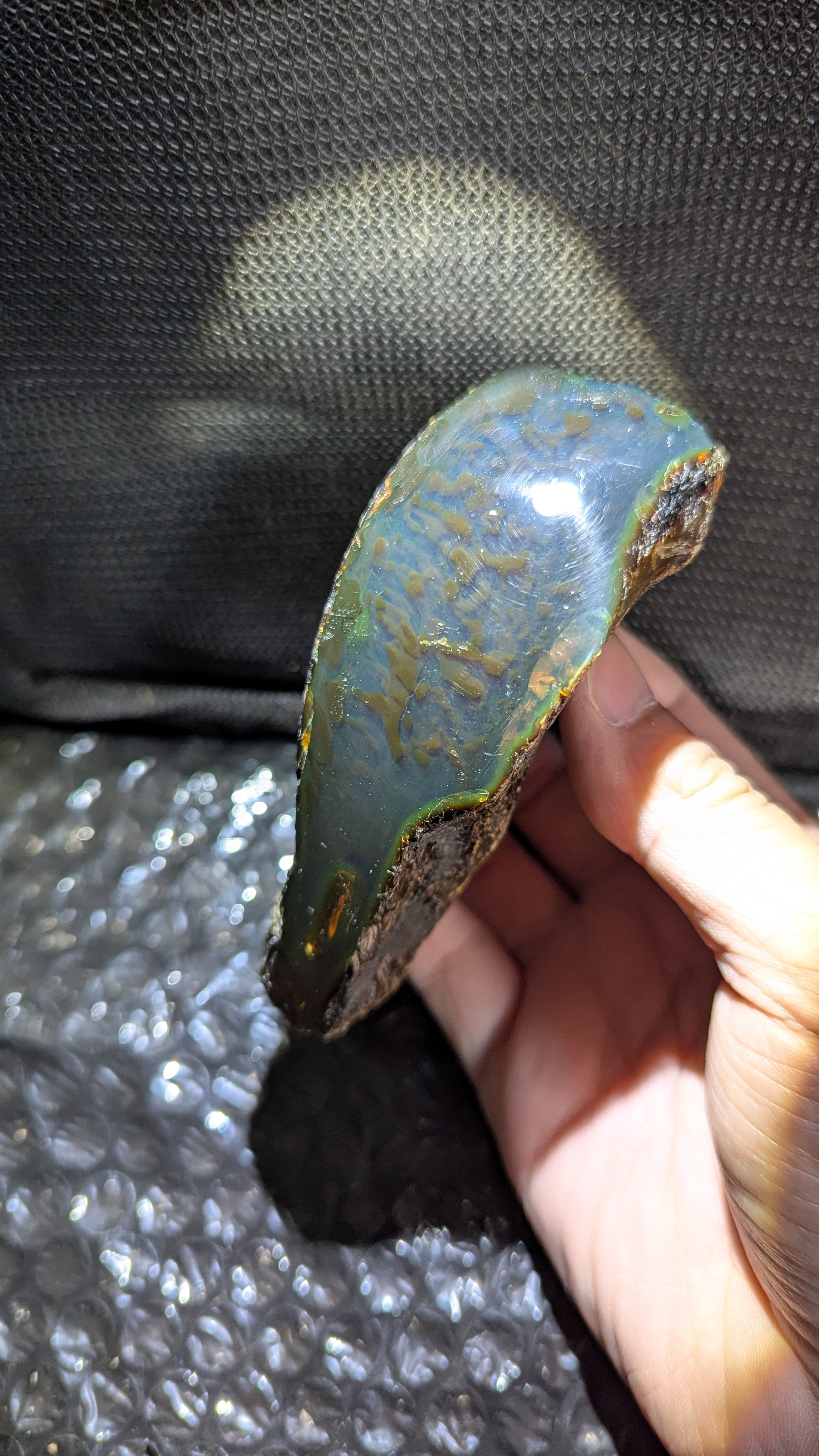 Rare Blue Amber Specimen (126 grams) - Beautiful Inclusions - Natural Blue Amber - Amber Specimen - Natural Amber Stone - UV Reactive