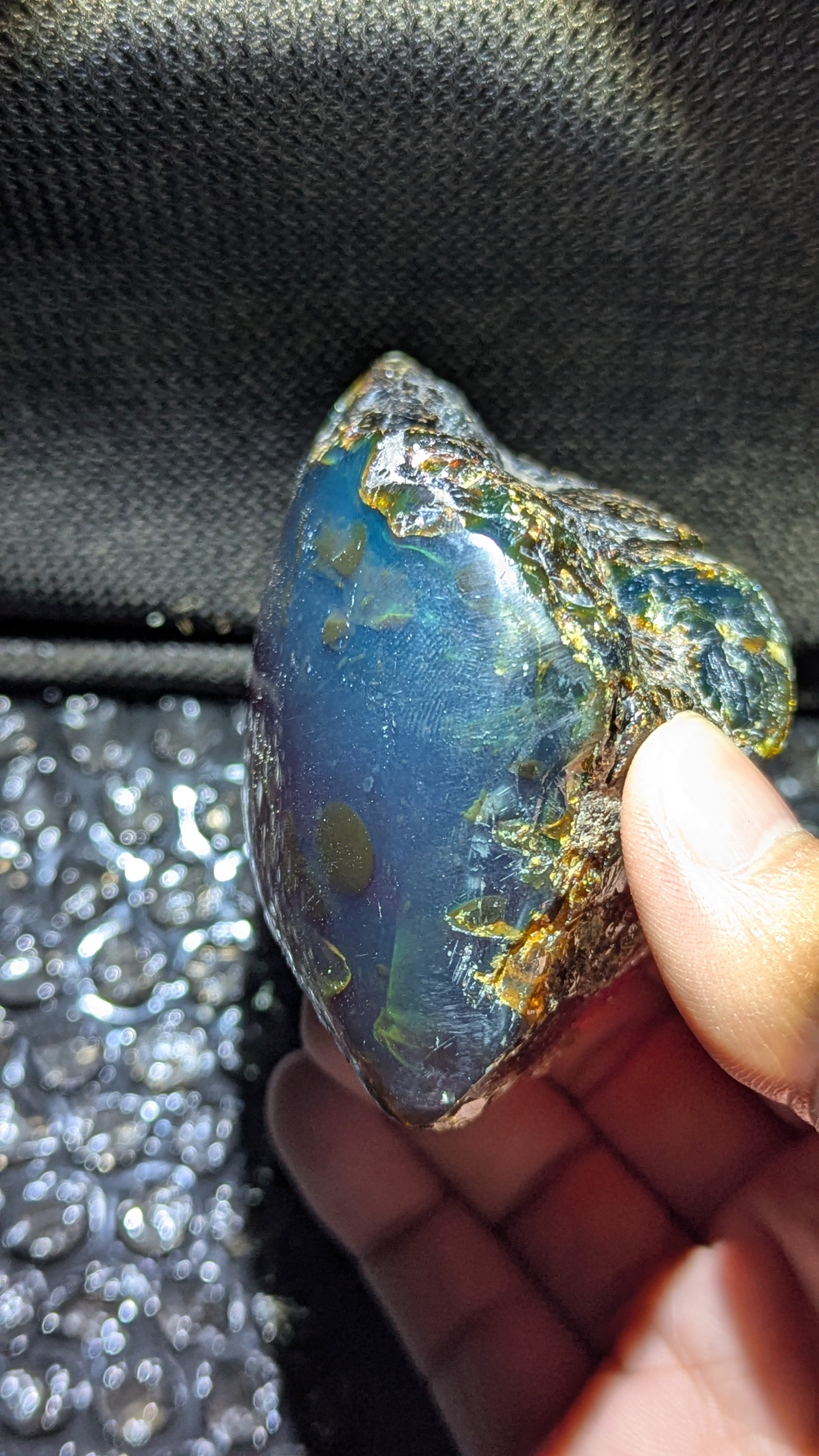Rare Blue Amber Specimen (72 grams) - Excellent Grade +AAA - Natural Blue Amber - Amber Specimen - Natural Amber Stone - UV Reactive