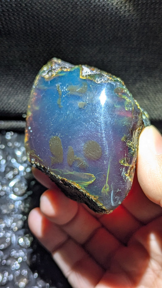 Rare Blue Amber Specimen (72 grams) - Excellent Grade +AAA - Natural Blue Amber - Amber Specimen - Natural Amber Stone - UV Reactive