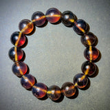 Authentic Blue Amber Bracelet - 15 mm beads (16 beads) - Reddish Brown Type