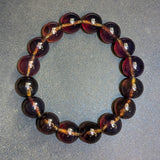 Authentic Blue Amber Bracelet - 15 mm beads (16 beads) - Reddish Brown Type