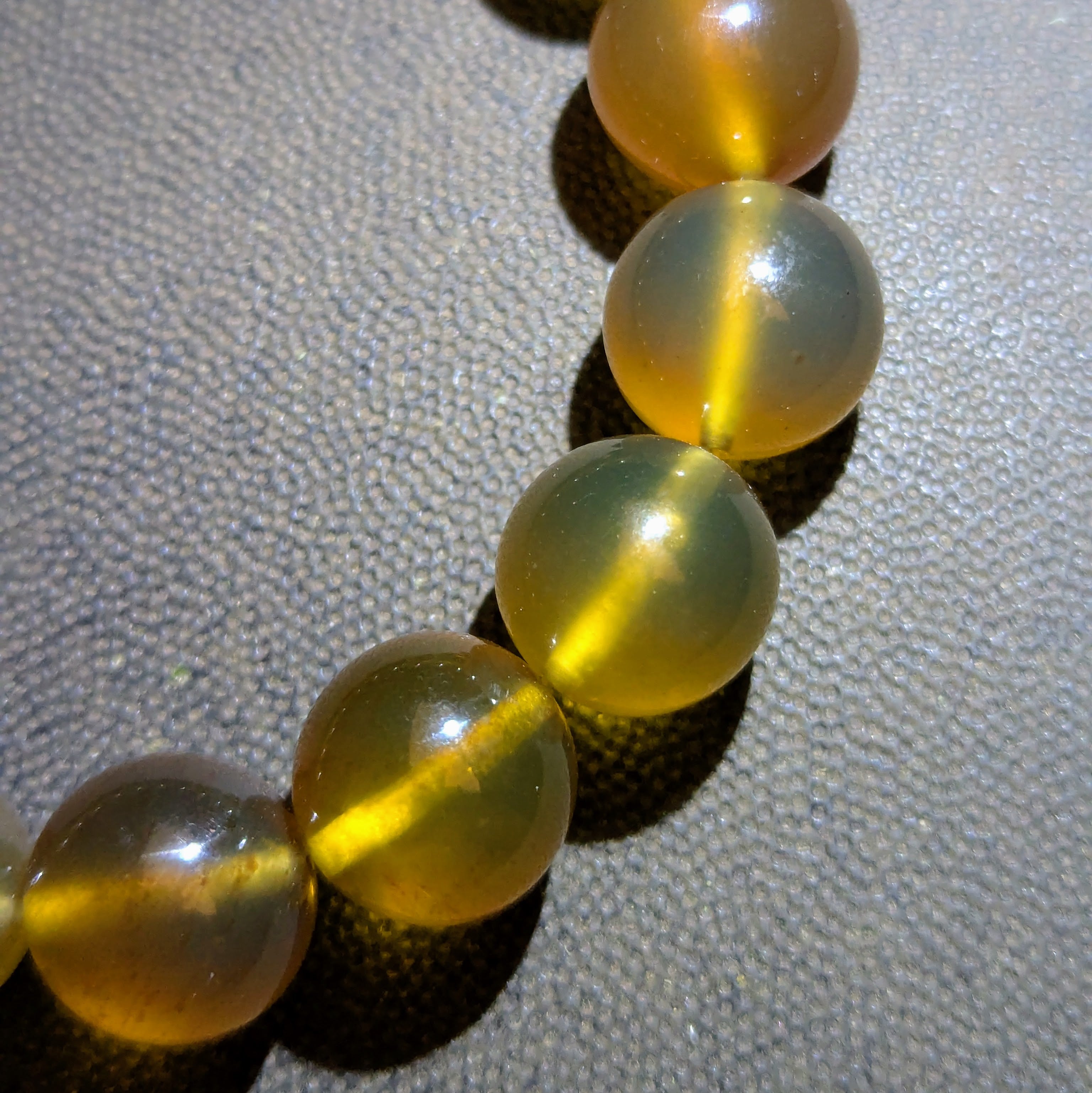 Authentic Blue Amber Bracelet - 12 mm beads (20 beads) - Yellow Type