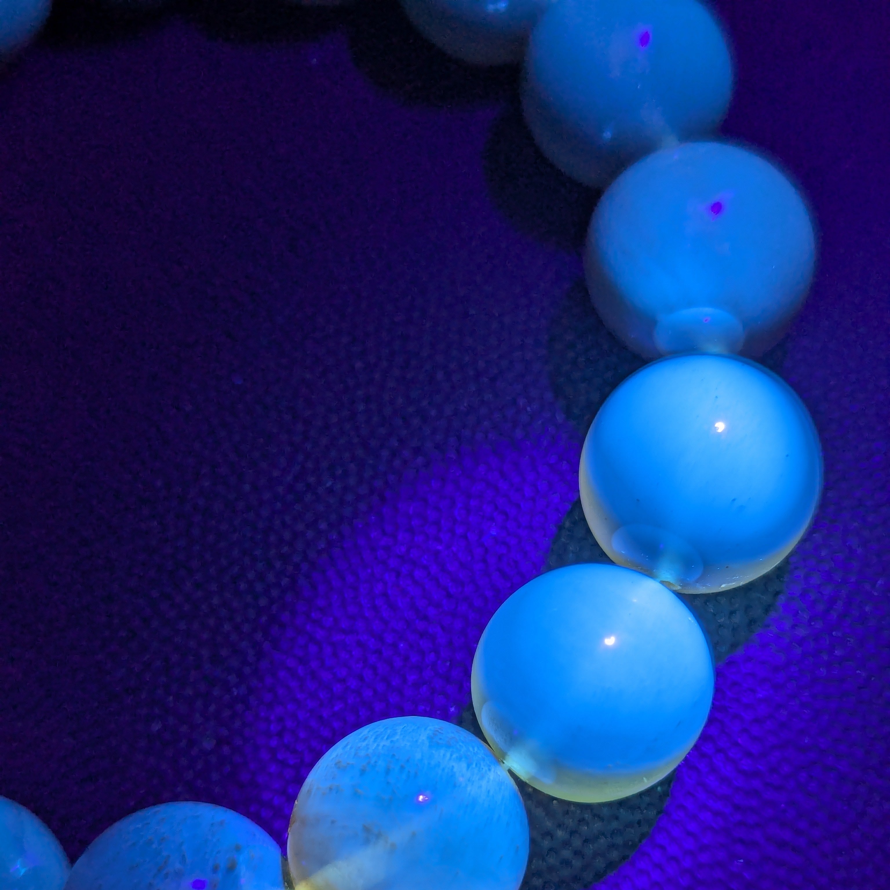 Authentic Blue Amber Bracelet - 12 mm beads (20 beads) - Yellow Type