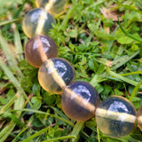 Authentic Blue Amber Bracelet - 12 mm beads (20 beads) - Yellow Type
