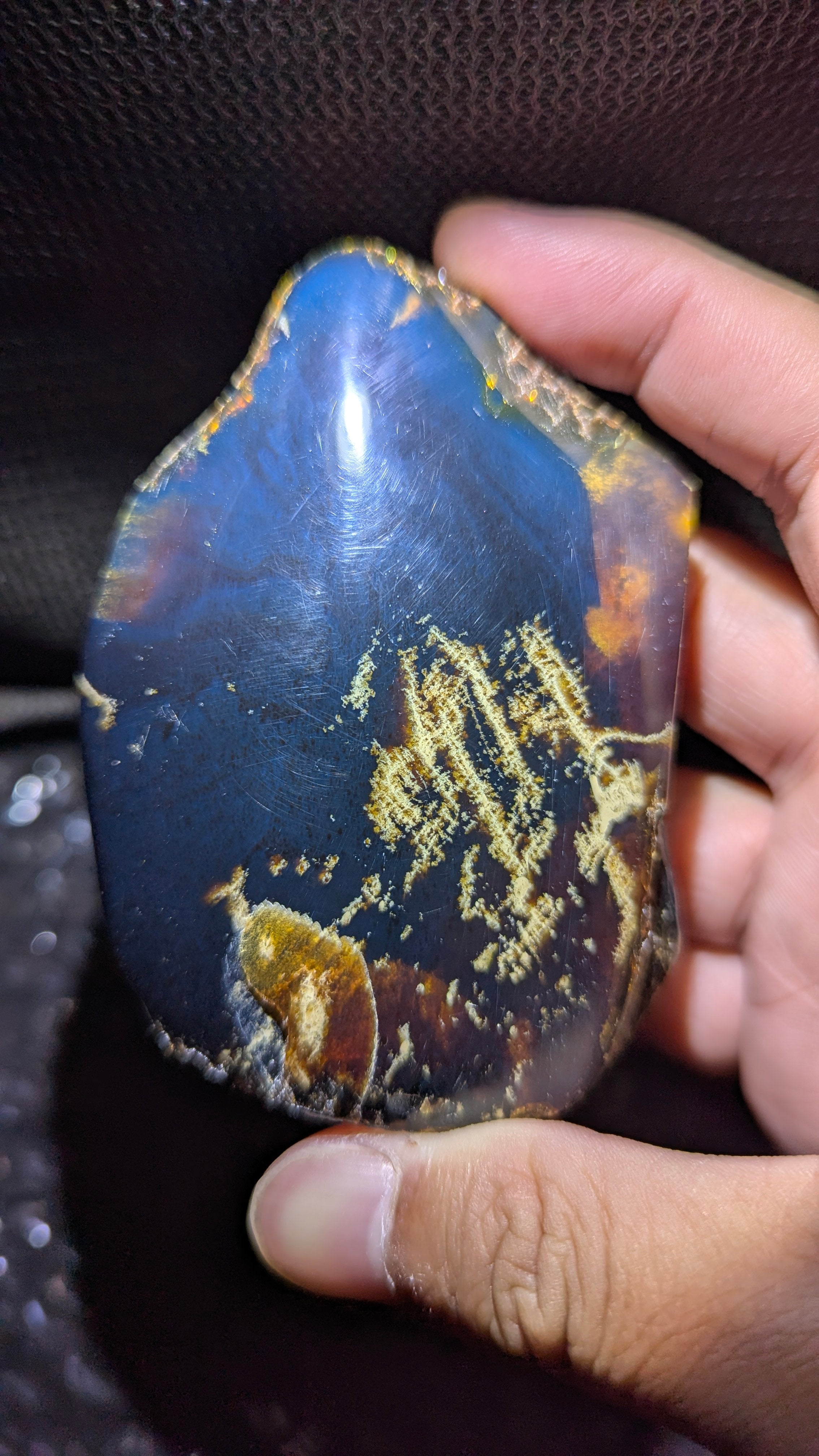 Rare Blue Amber Specimen (77 grams) - Natural Blue Amber - Natural Amber Stone