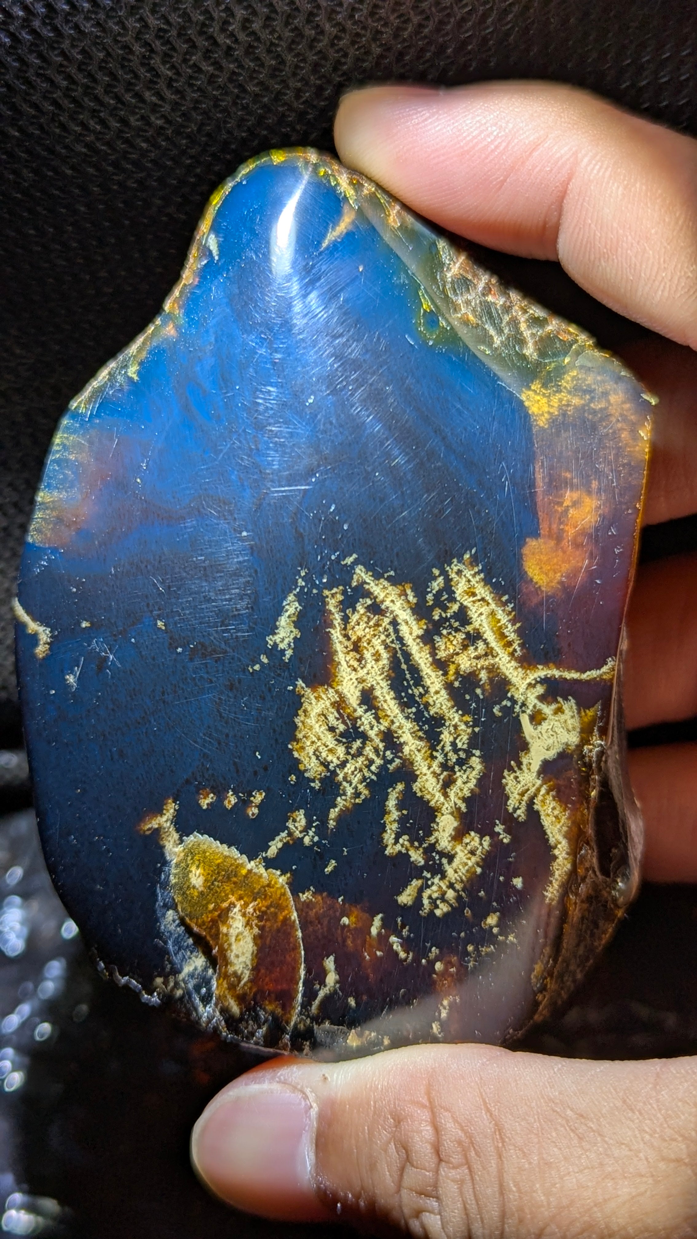 Rare Blue Amber Specimen (77 grams) - Natural Blue Amber - Natural Amber Stone