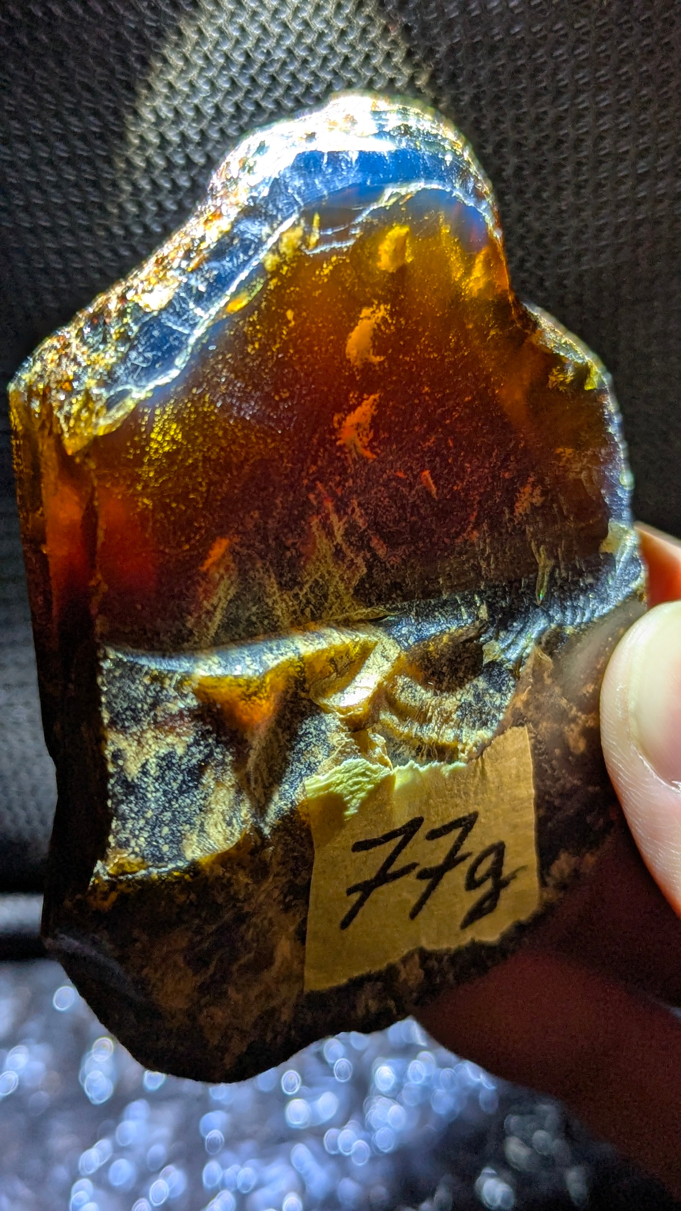 Rare Blue Amber Specimen (77 grams) - Natural Blue Amber - Natural Amber Stone