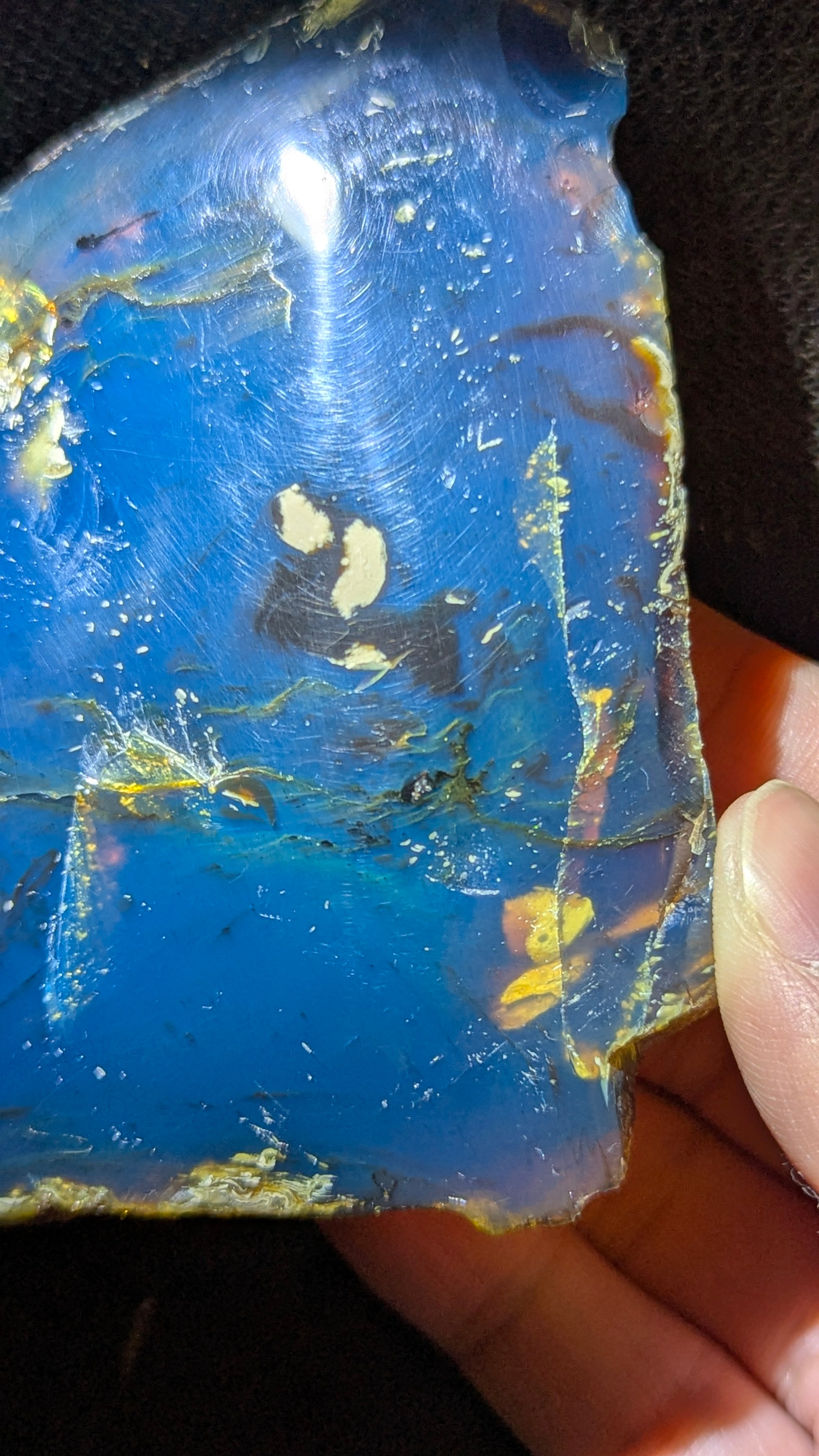Rare Large Blue Amber Specimen (122 grams) - Natural Blue Amber - Natural Amber Stone