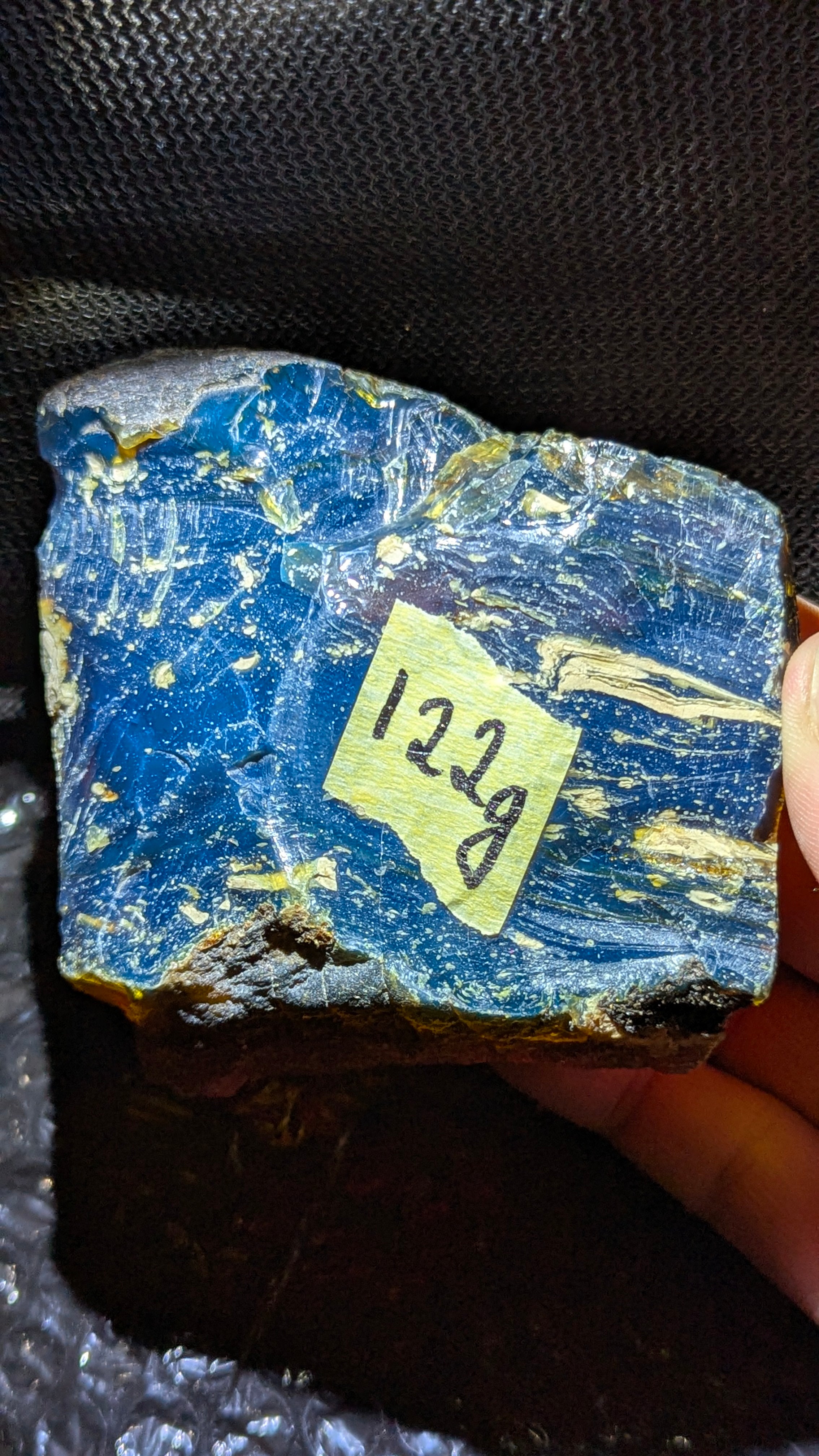 Rare Large Blue Amber Specimen (122 grams) - Natural Blue Amber - Natural Amber Stone