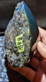 Beautiful Blue Amber Specimen with pattern inclusions (98 grams) - Natural Blue Amber - Amber Specimen - Natural Amber Stone - UV Reactive