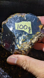 Rare Blue Amber Specimen (100 grams) - Large Natural Blue Amber with bark skin and beautiful inclusions