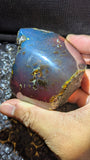 Rare Blue Amber Specimen (100 grams) - Large Natural Blue Amber with bark skin and beautiful inclusions