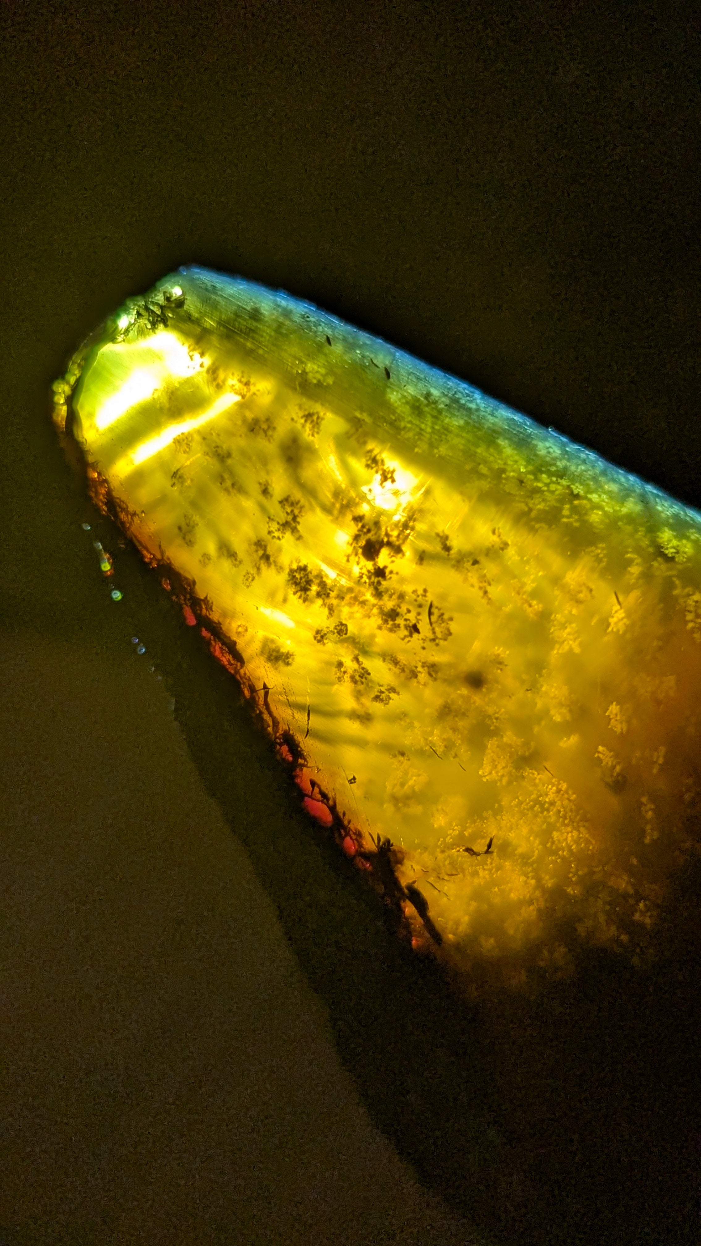 Rare Blue Amber Specimen (72 grams) - Natural Blue Amber with beautiful greenish glow
