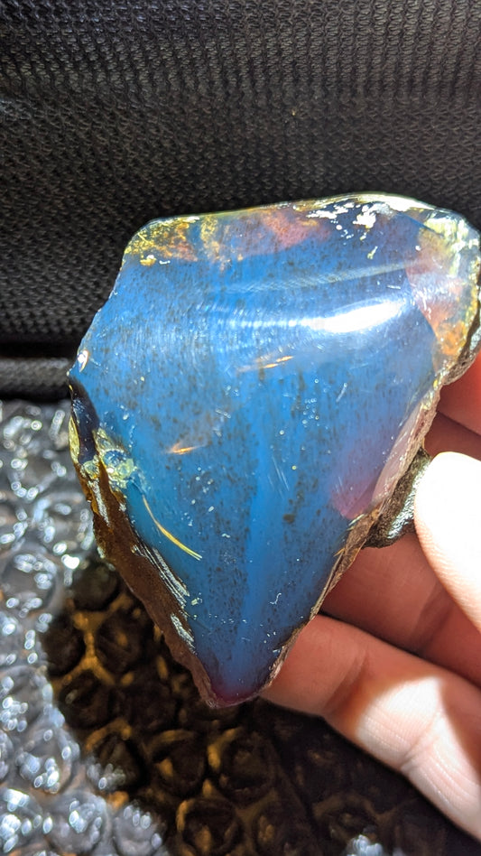 Rare Blue Amber Specimen (64 grams) - Excellent Grade - Natural Blue Amber with magical blue glow