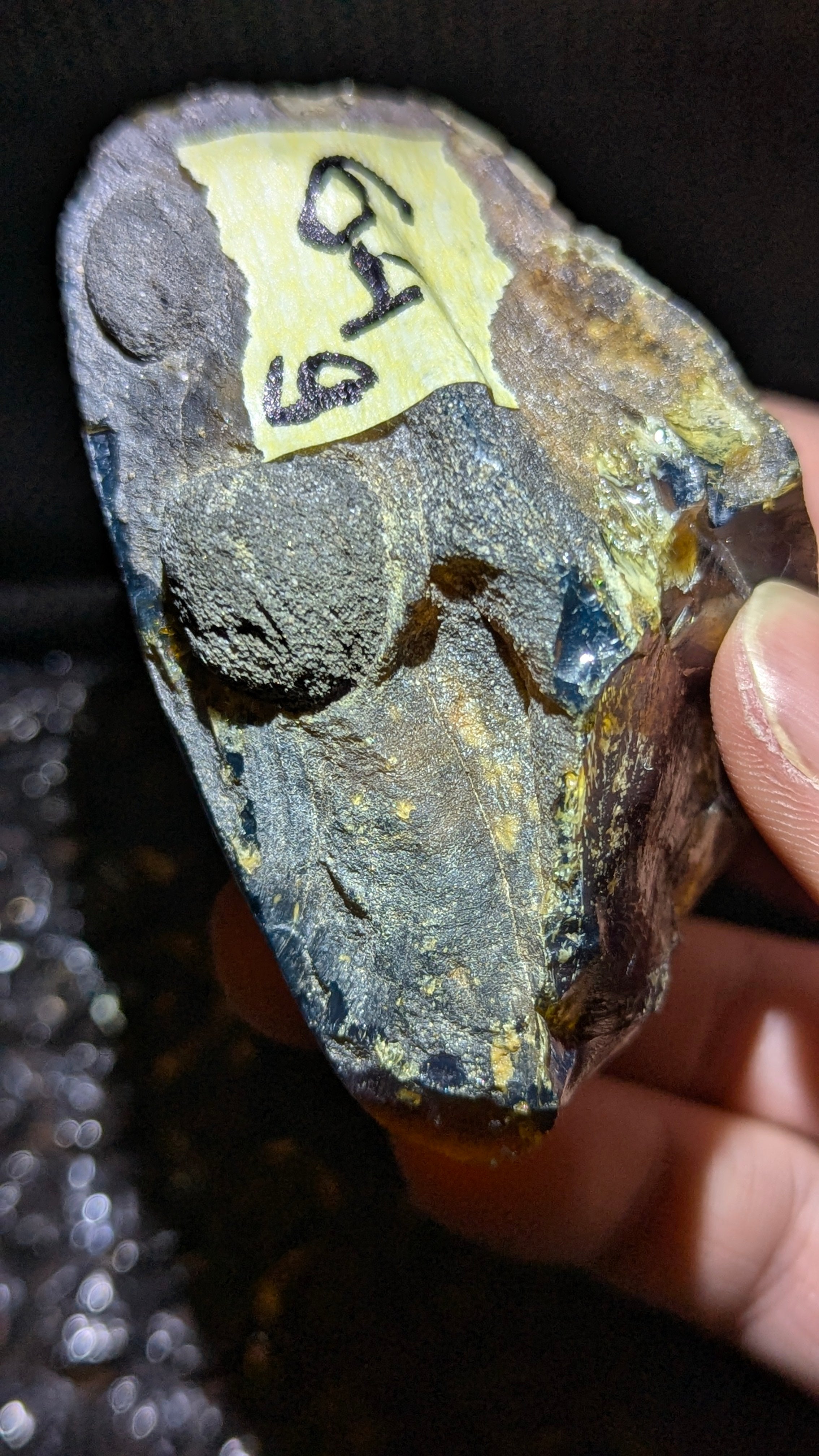 Rare Blue Amber Specimen (64 grams) - Excellent Grade - Natural Blue Amber with magical blue glow