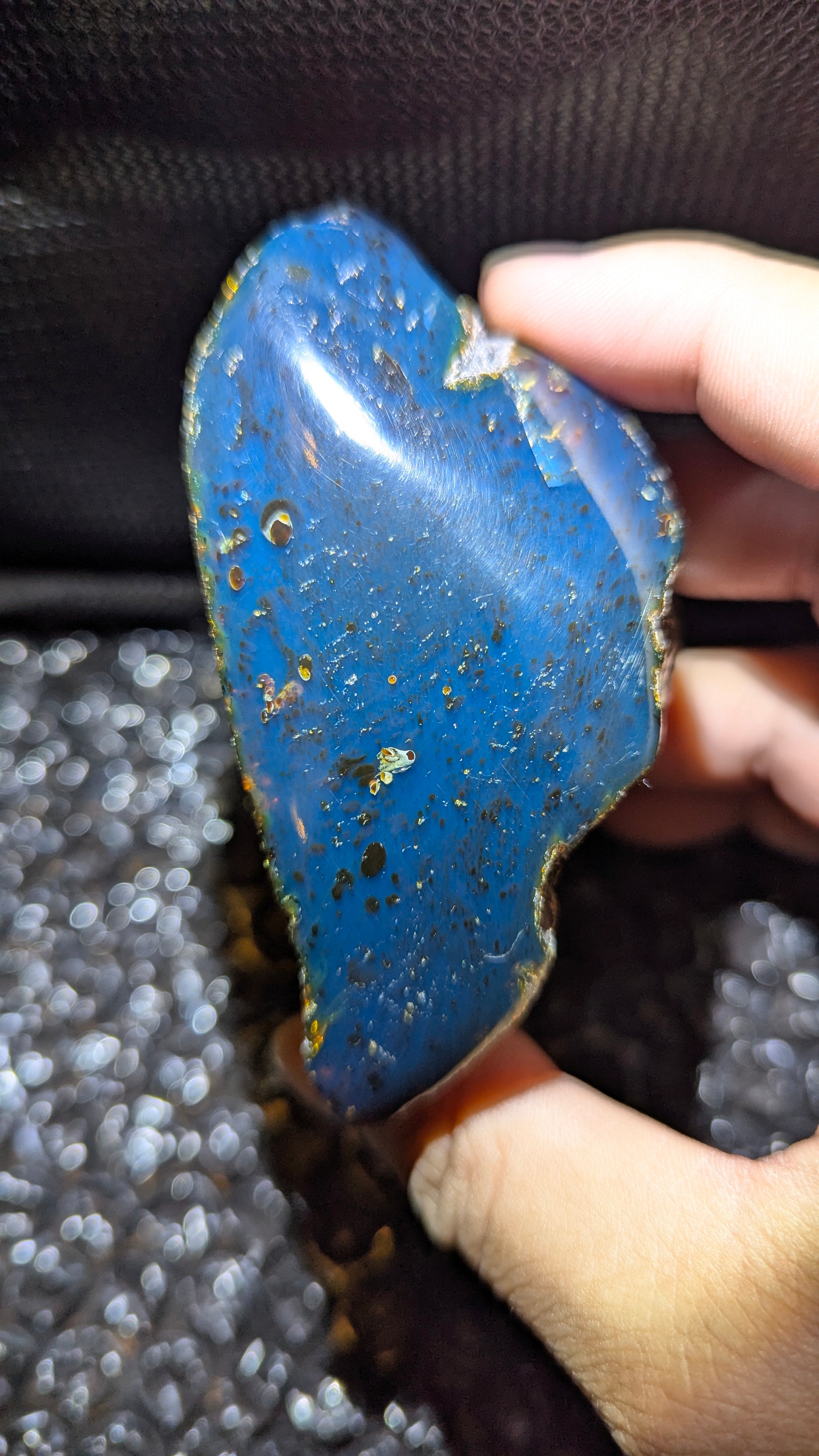 Rare Blue Amber Specimen (73 grams) - Excellent Grade - Natural Blue Amber with magical blue glow