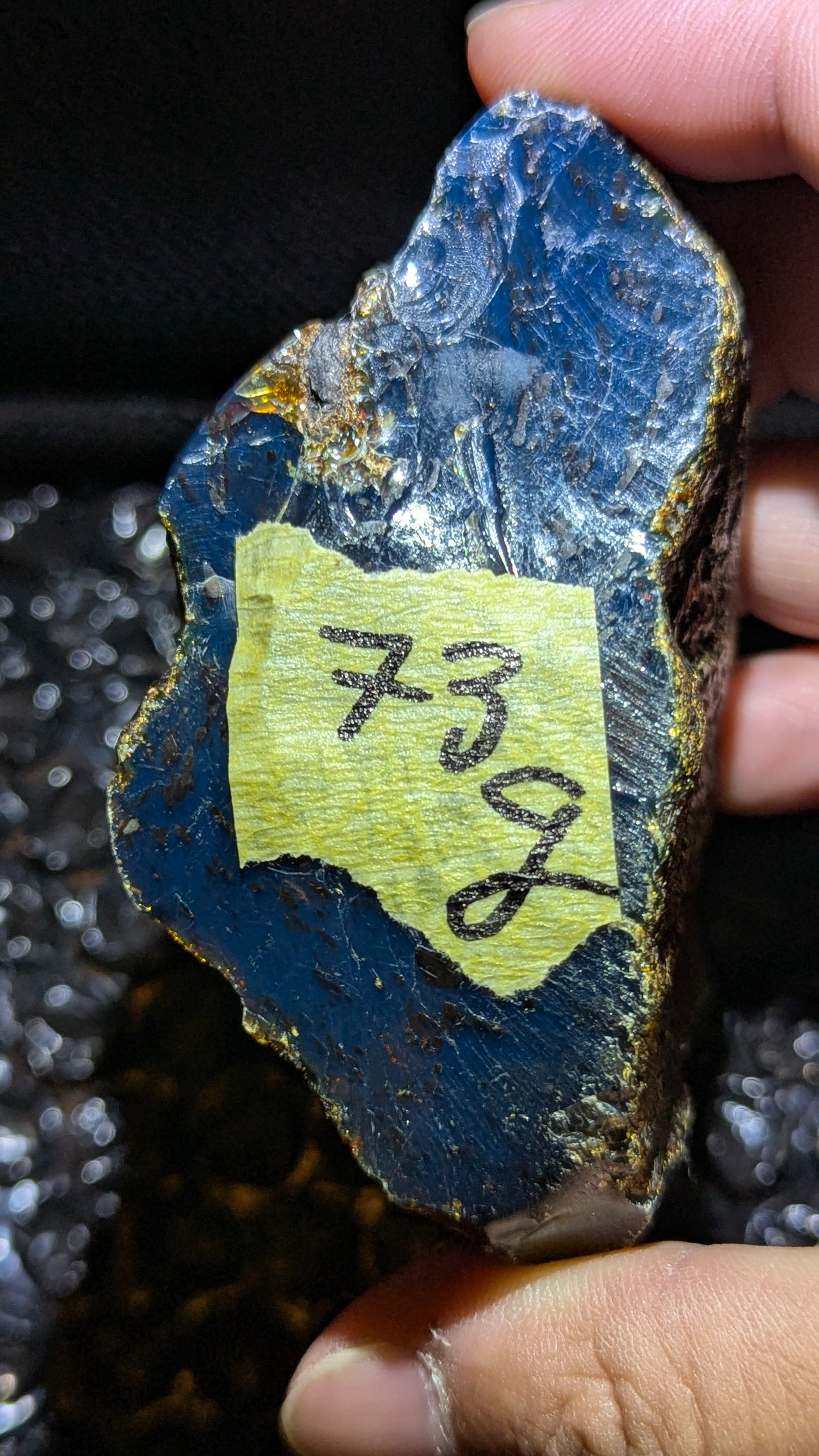 Rare Blue Amber Specimen (73 grams) - Excellent Grade - Natural Blue Amber with magical blue glow