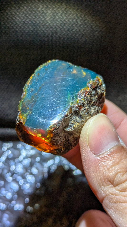 Rare Blue Amber Specimen (20 grams) - Excellent Grade - Natural Blue Amber with magical glow