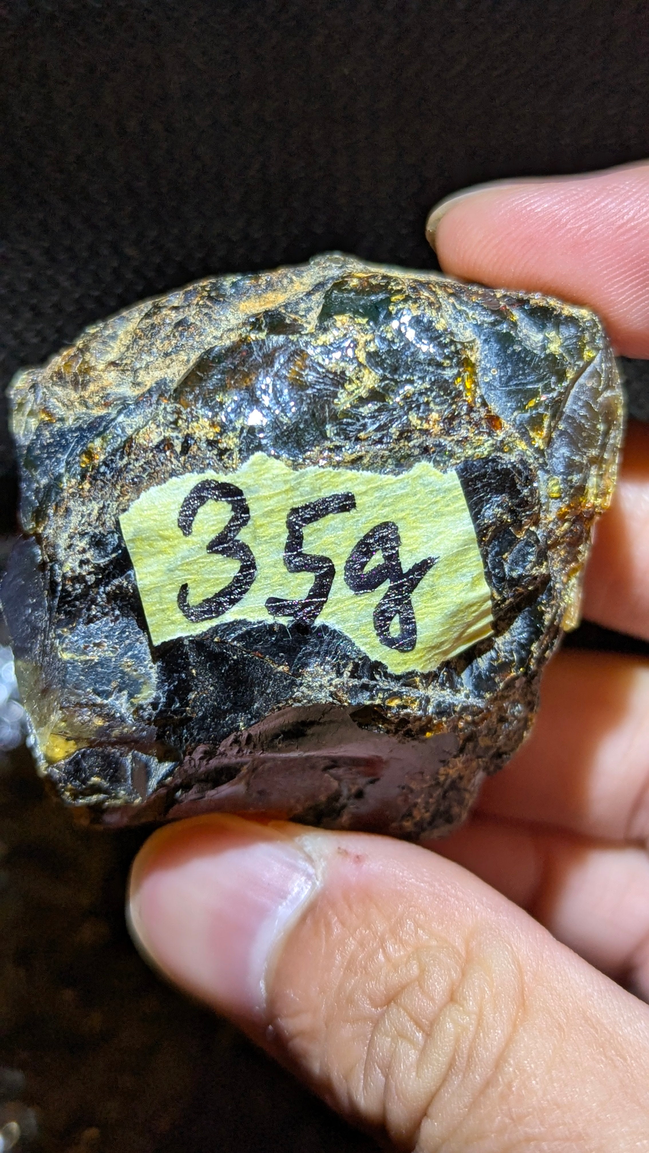 Genuine 35 g Blue Amber – Naturally Radiant with an Enchanting Blue Glow