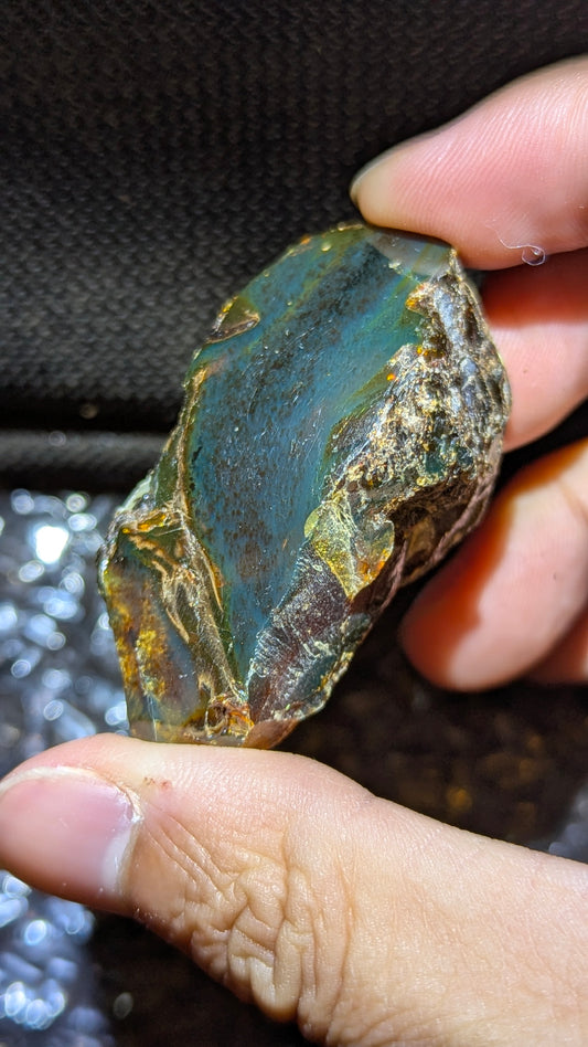 Beautiful Genuine 16g Greenish Blue Amber – Natural Amber, Untreated