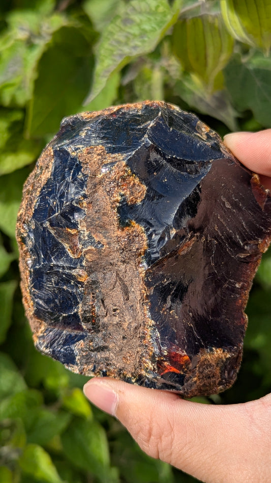 Rare Raw Blue Amber (215 Grams) – Sunlight Glowing, UV-Reactive Natural Gemstone