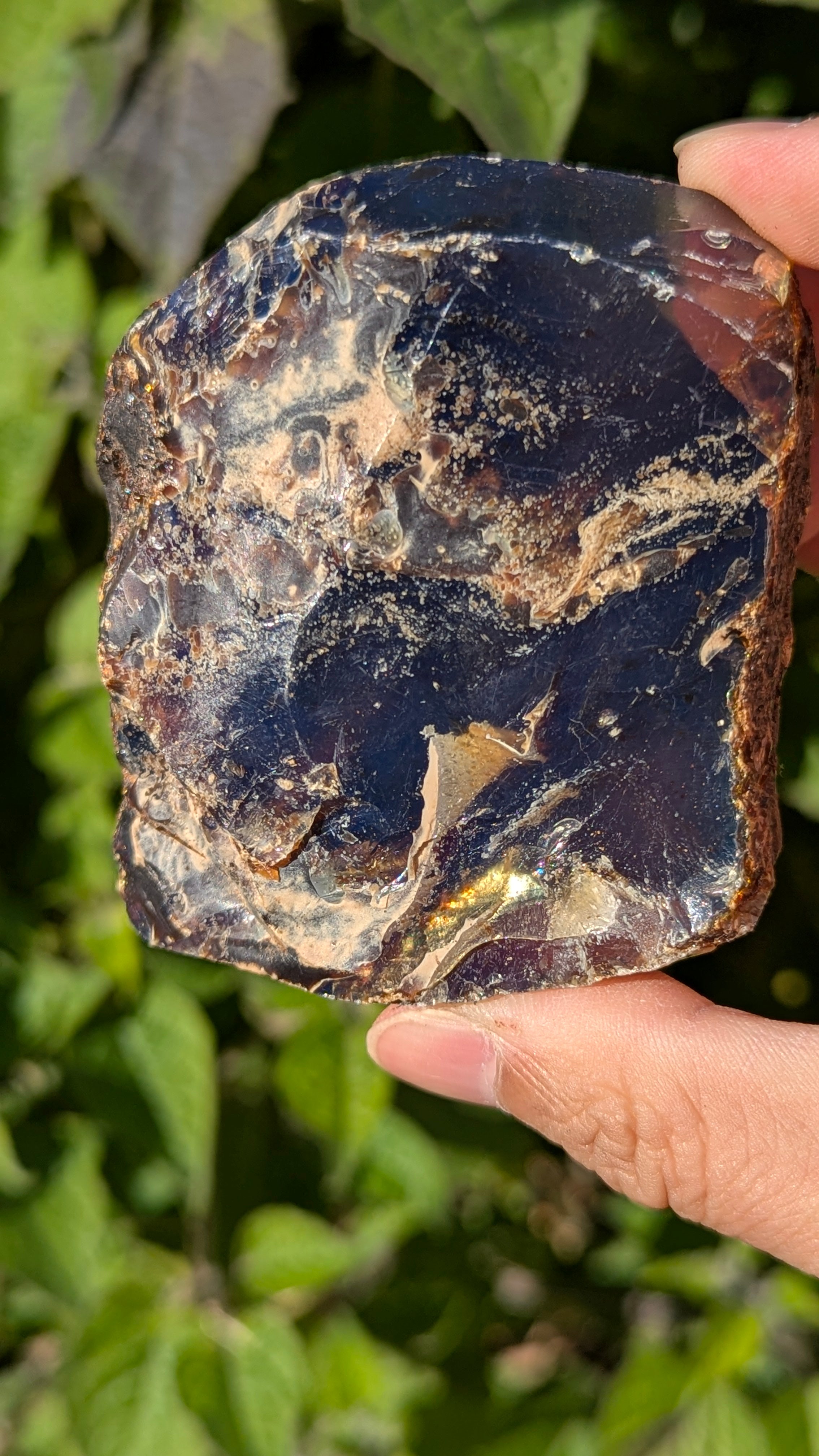 Rare Raw Blue Amber (131 Grams) – Sunlight Glowing, UV-Reactive Natural Gemstone