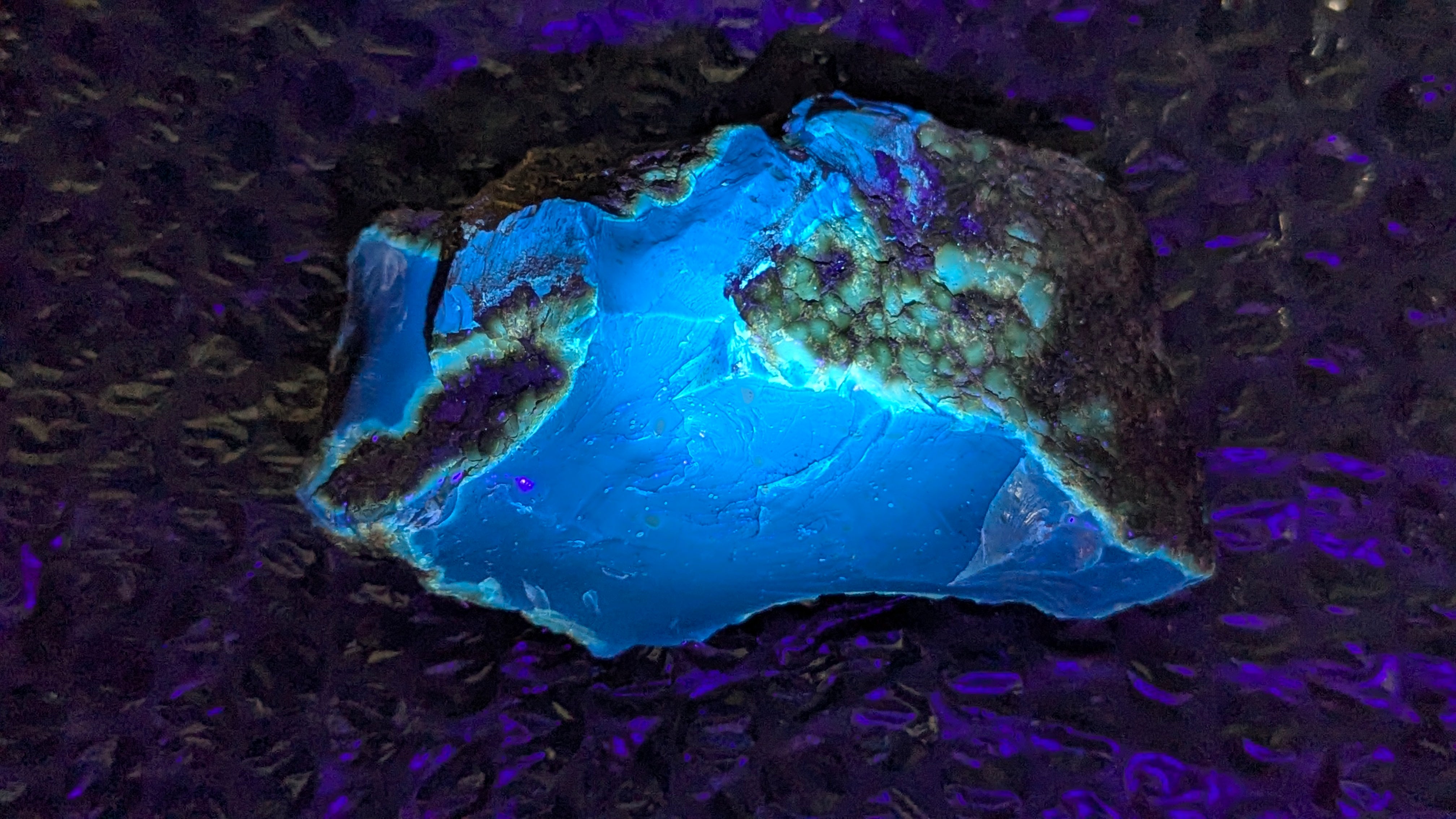 Rare Raw Blue Amber (104 Grams) – Sunlight Glowing, UV-Reactive Natural Gemstone