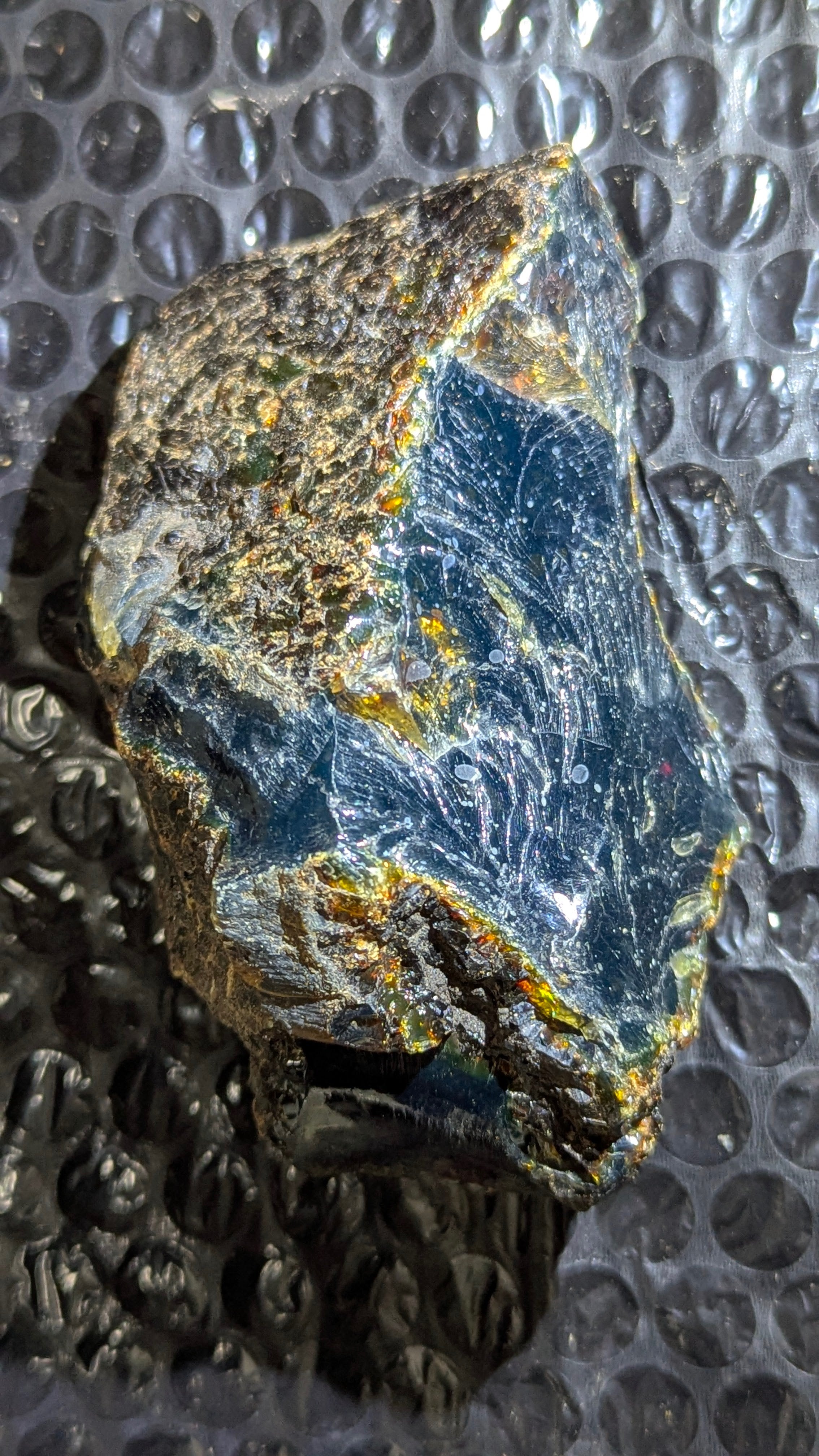 Rare Raw Blue Amber (104 Grams) – Sunlight Glowing, UV-Reactive Natural Gemstone