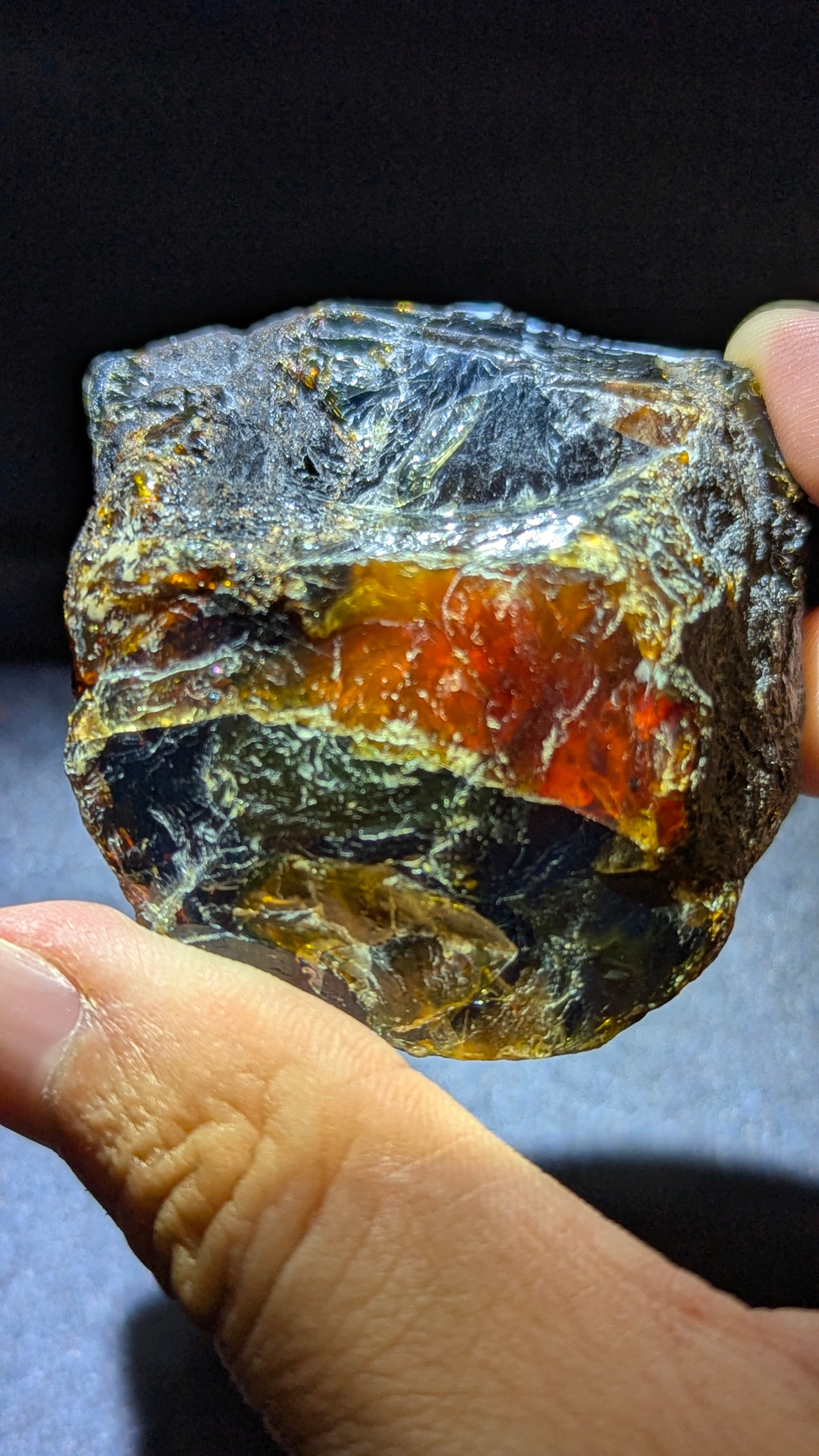 Premium 40g Natural Greenish Blue Amber Specimen – Authentic & Untreated