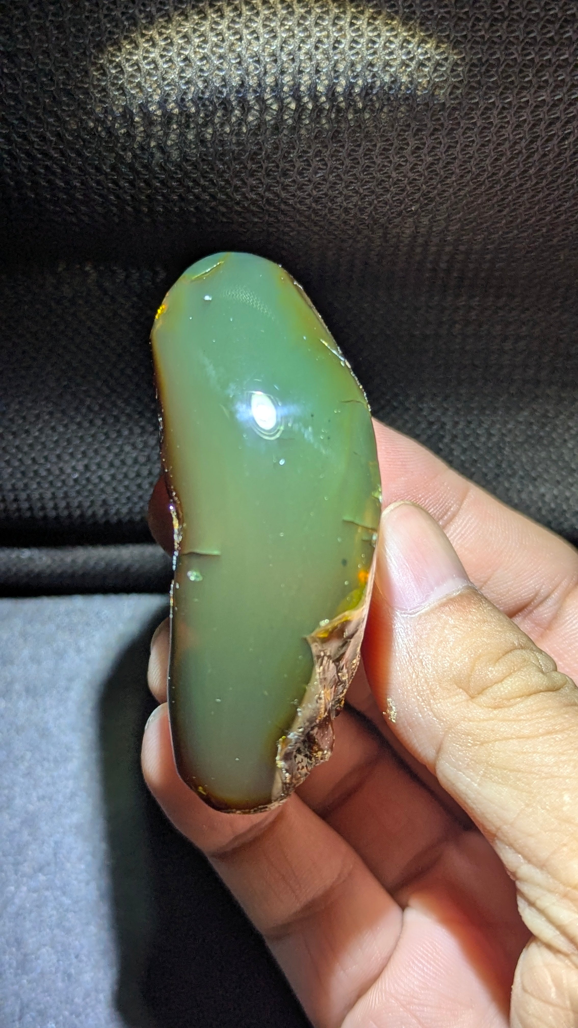 Rare Milky Green Beautiful Genuine 35G Blue Amber – Natural Amber, Untreated