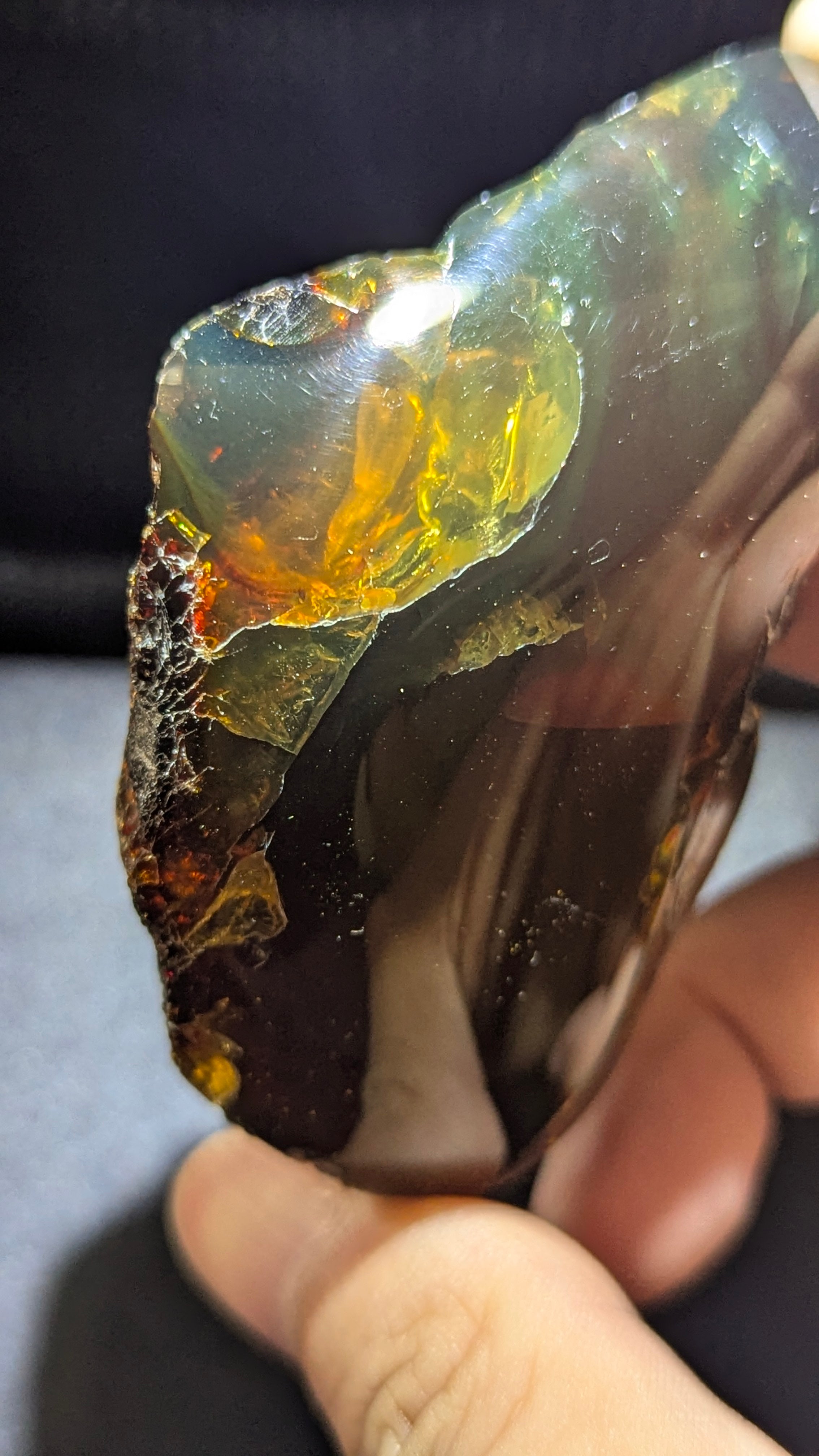 Rare Large Beautiful Genuine 49 G Blue Amber – Natural Amber, Untreated