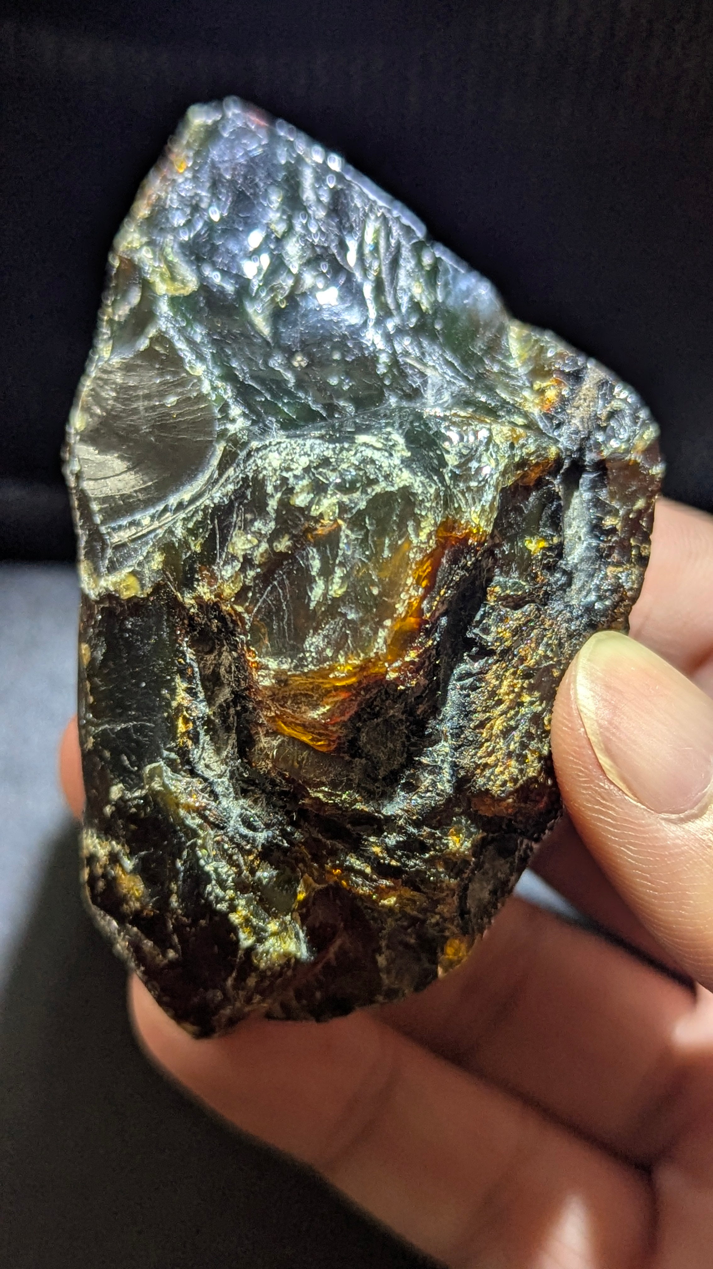 Rare Large Beautiful Genuine 49 G Blue Amber – Natural Amber, Untreated