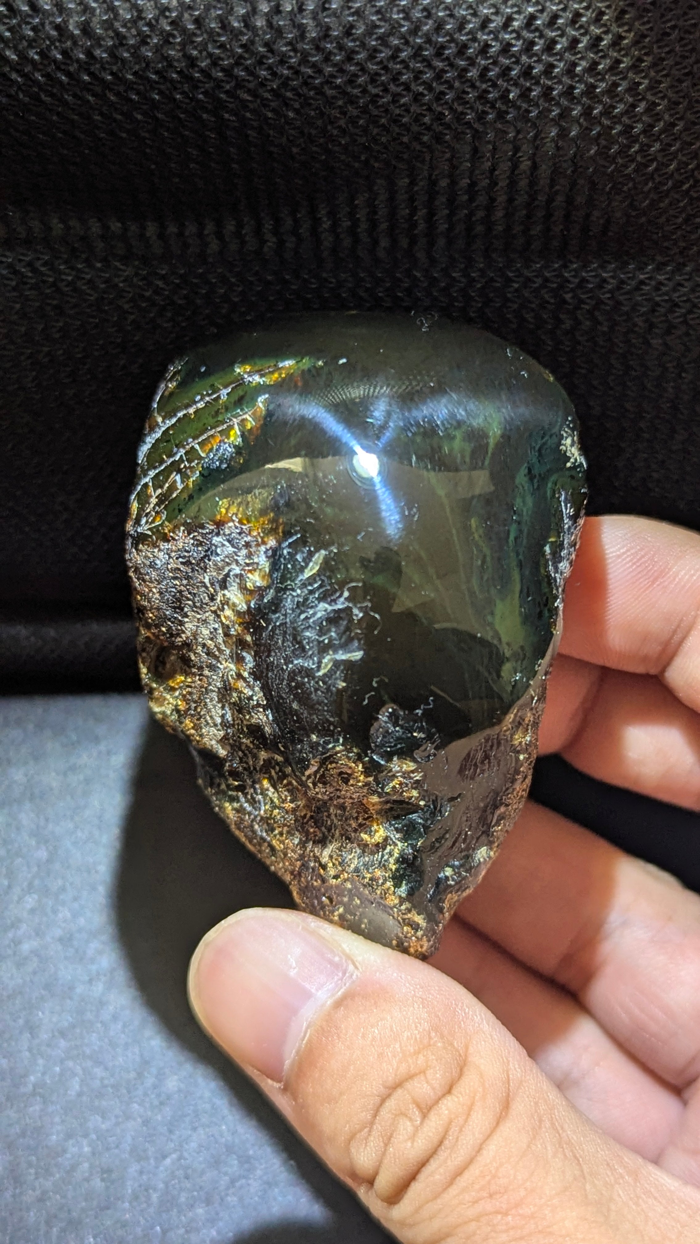 Rare Beautiful Genuine 52 G Greenish Blue Amber – Natural Amber, Untreated