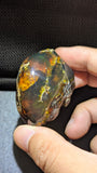 Rare Beautiful Genuine 21 G Golden Blue Amber – Natural Amber, Untreated