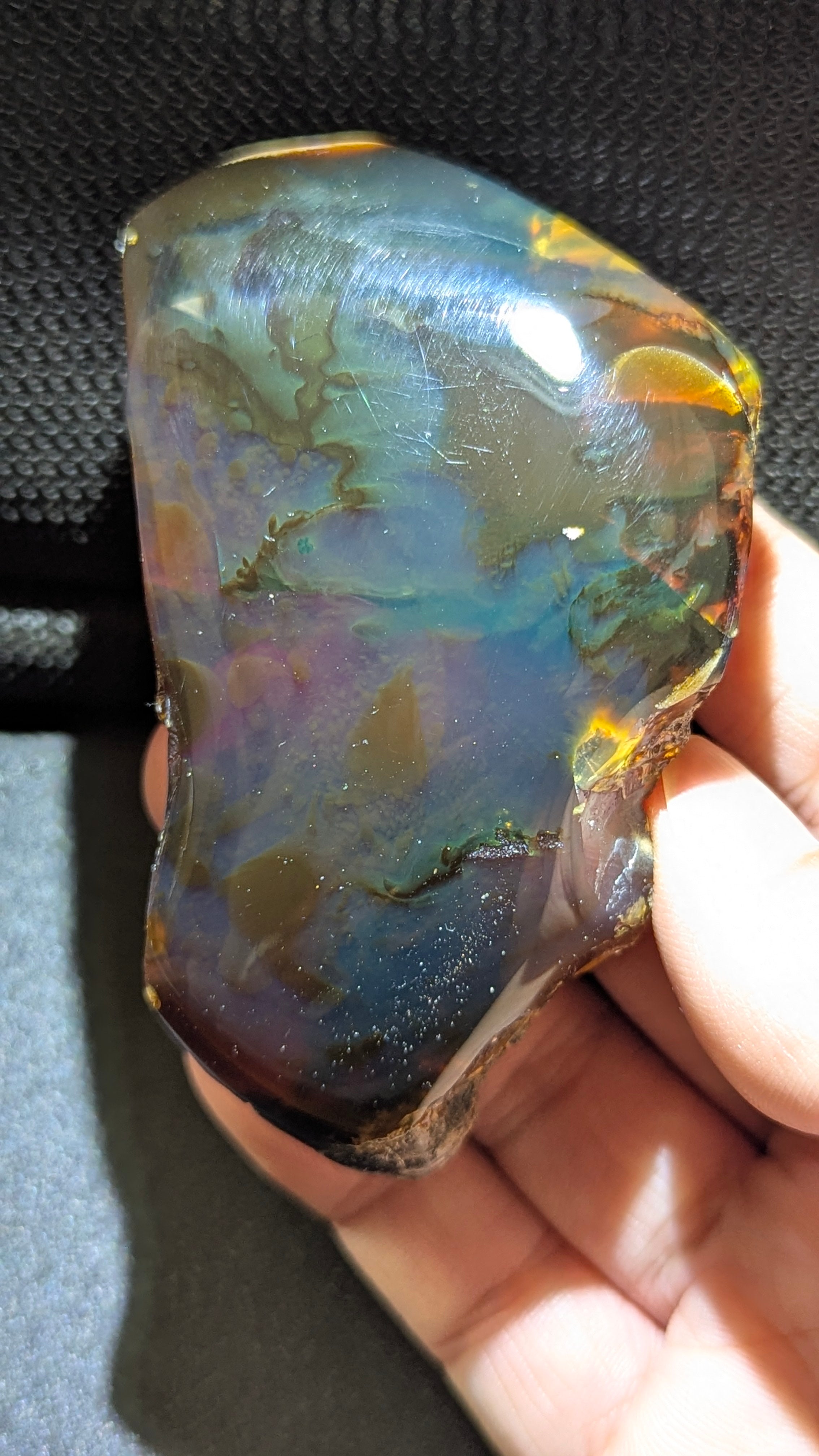 Rare Beautiful Genuine 51 G Blue Amber – Natural Amber, Untreated
