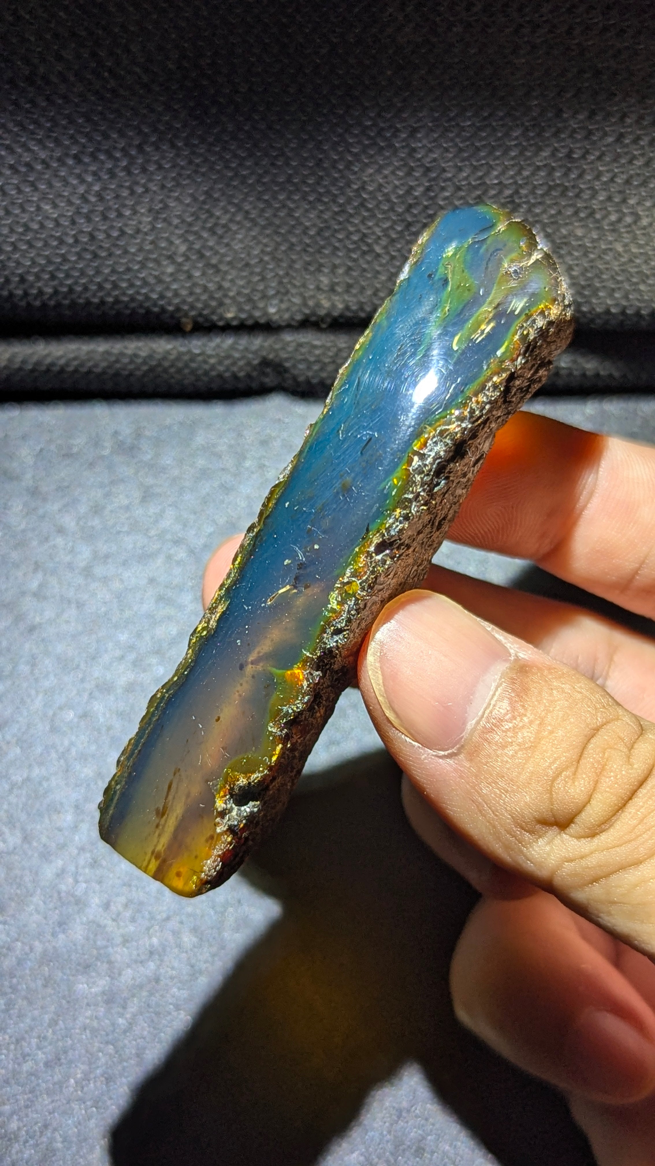 Natural Polished Blue Amber 17 g – Rare Indonesian Amber Collectible