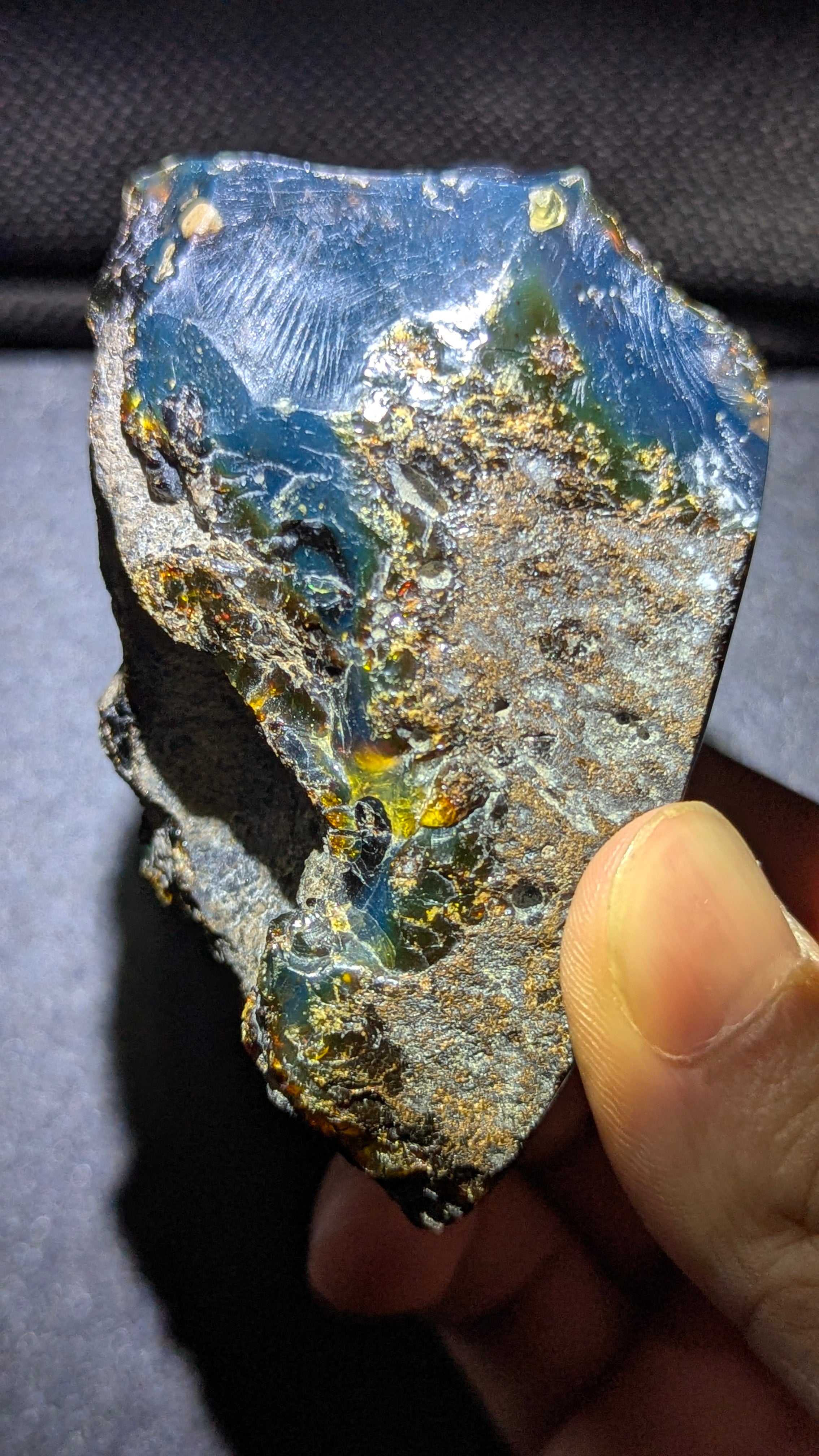 Natural Sumatran Blue Amber 69g Polished Piece – Rare Collector’s Amber Stone