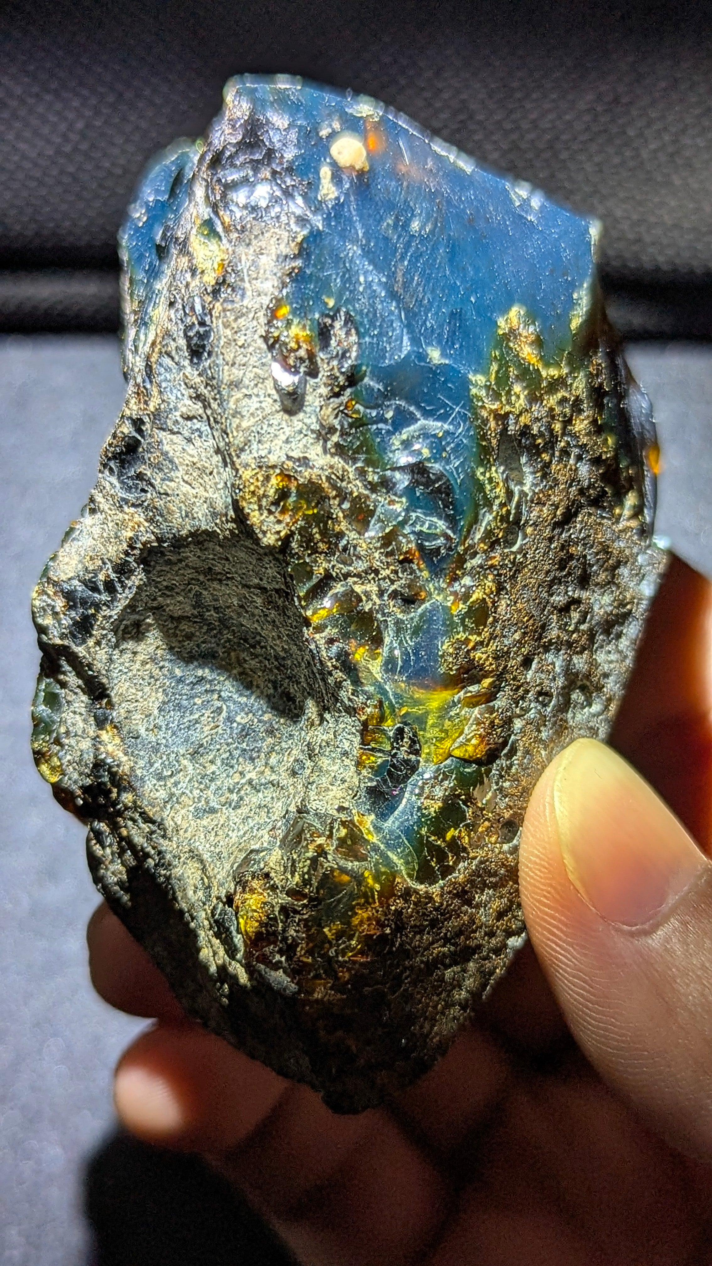 Natural Sumatran Blue Amber 69g Polished Piece – Rare Collector’s Amber Stone