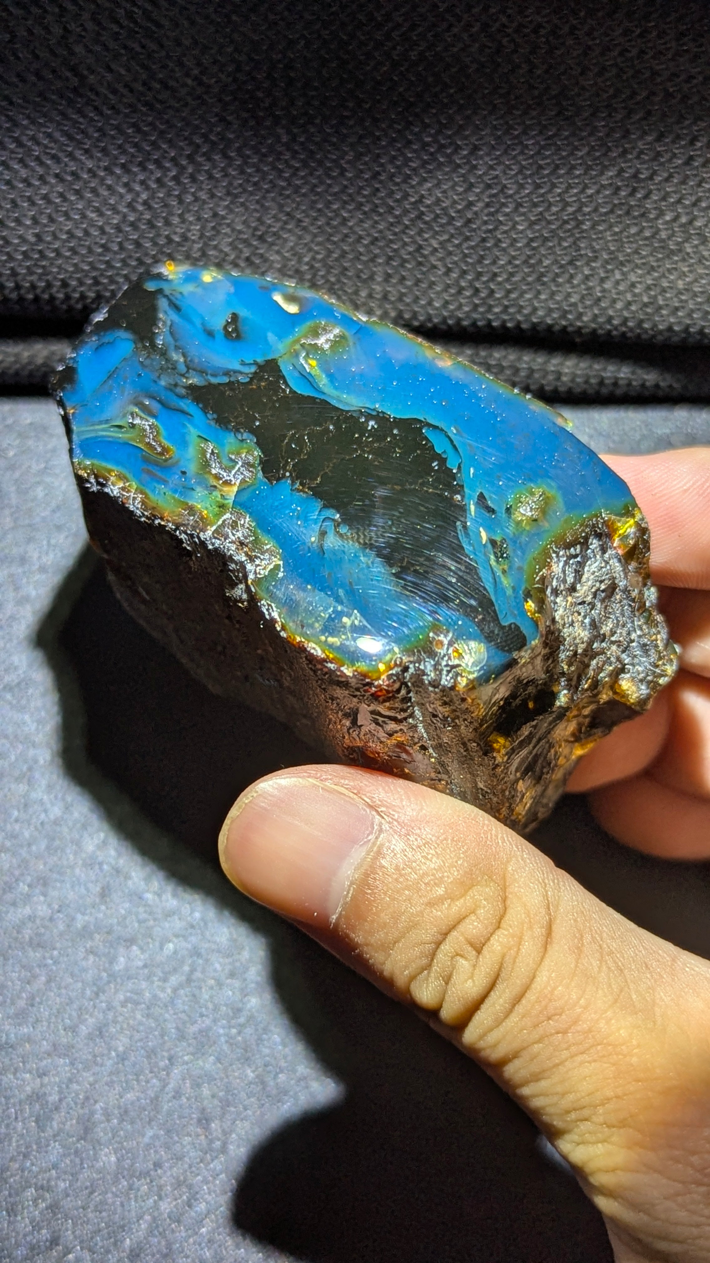 Natural Sumatran Blue Amber 69g Polished Piece – Rare Collector’s Amber Stone